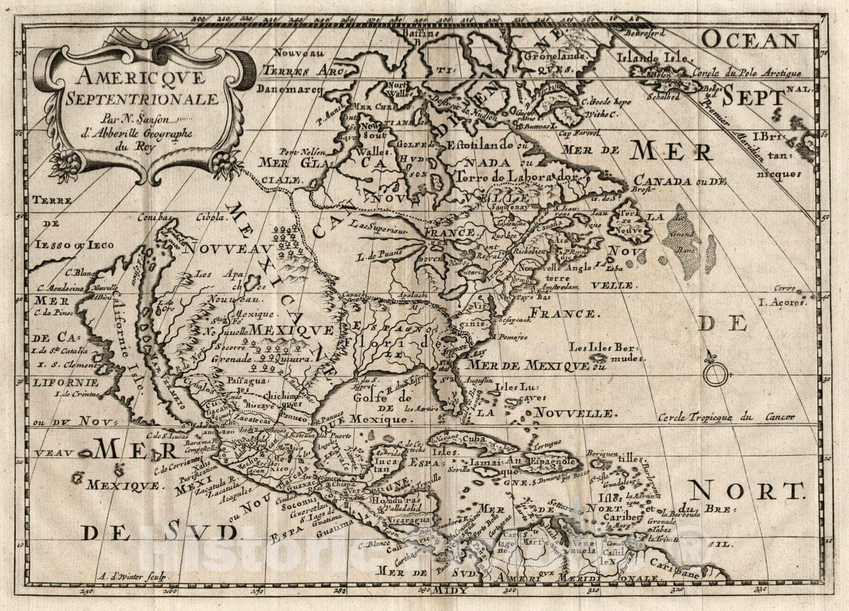 North America 1734 - Historical Map Print