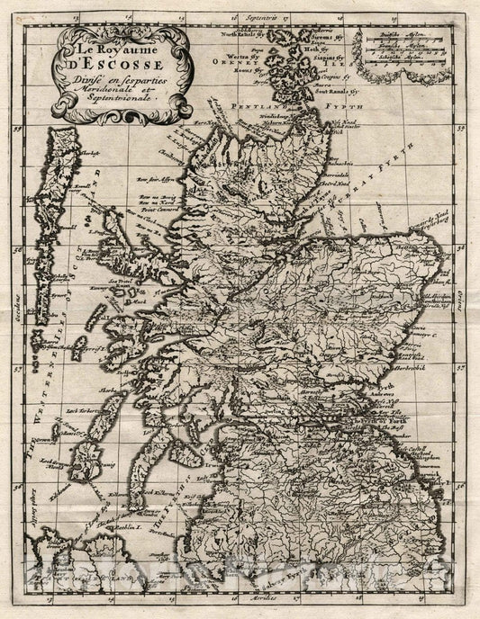 Scotland 1734 Historical Map Print - Atlas de Poche