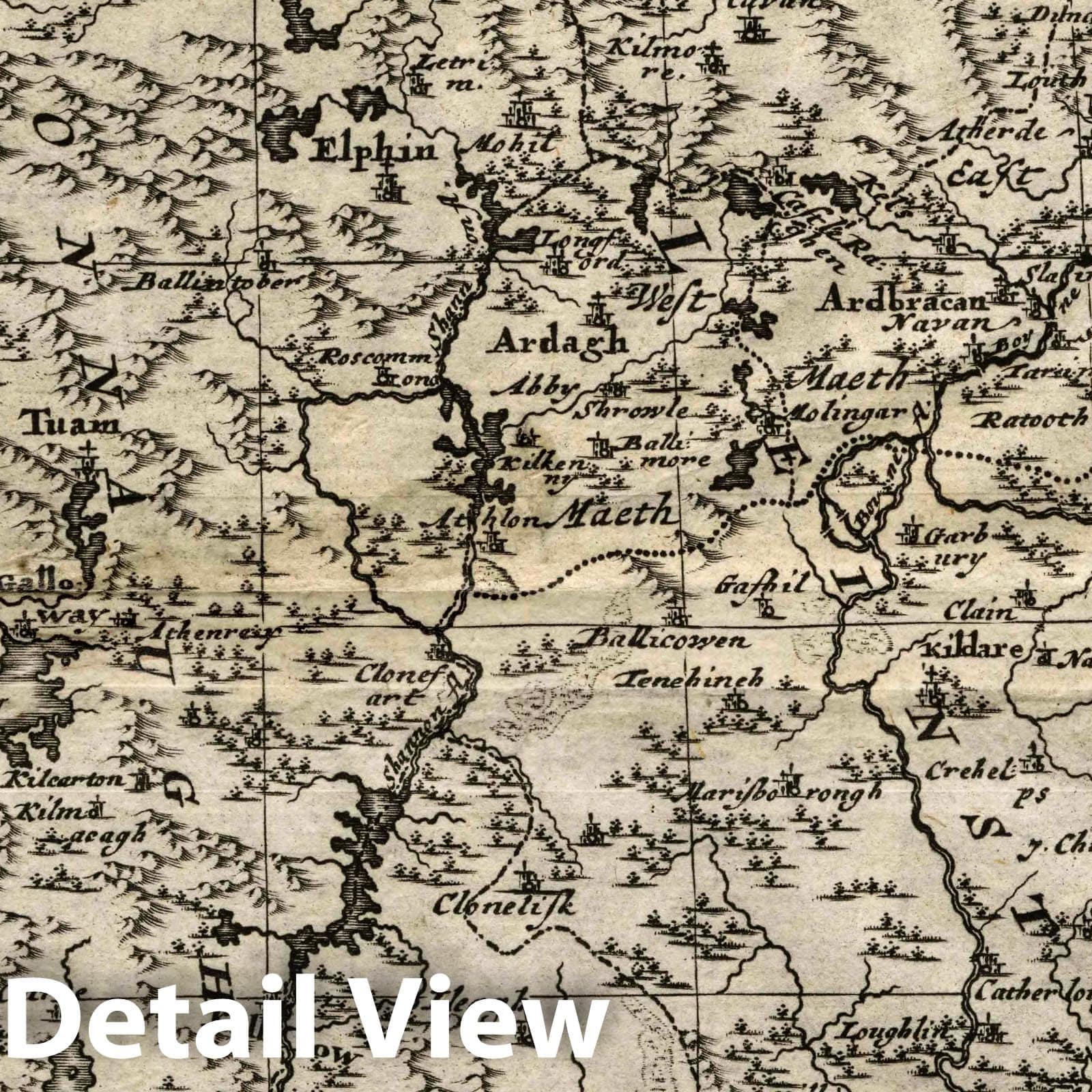 Ireland, 1734 - Historical Map Print from Atlas de Poche
