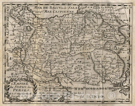 Historic Map : Iran, L'Empire du Sophy des Perses, 1734 Atlas , Vintage Wall Art