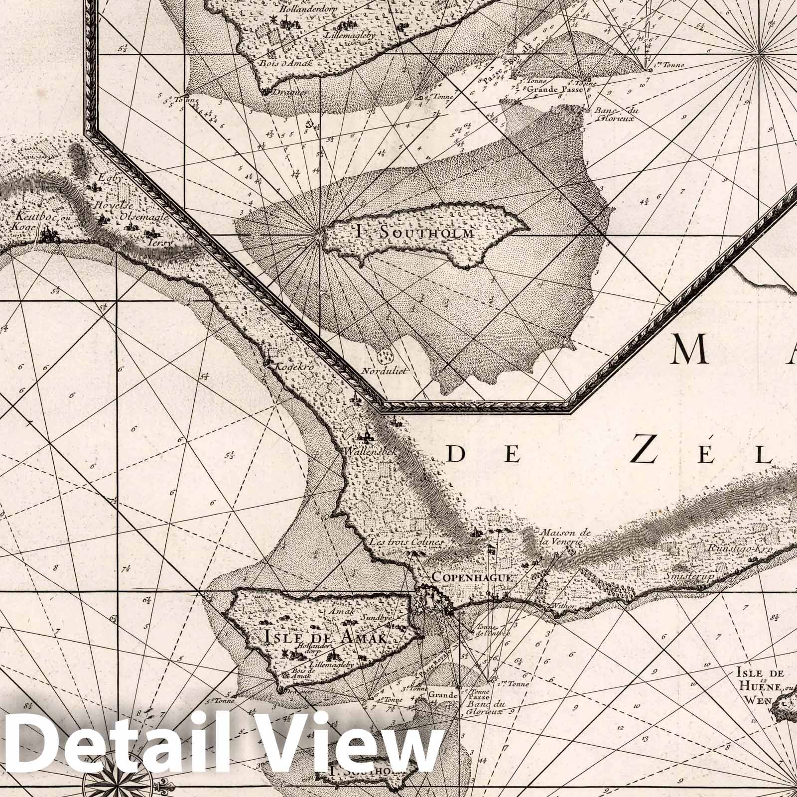 Strait of Sund - Nautical Chart, 1773 - Historical Map Print