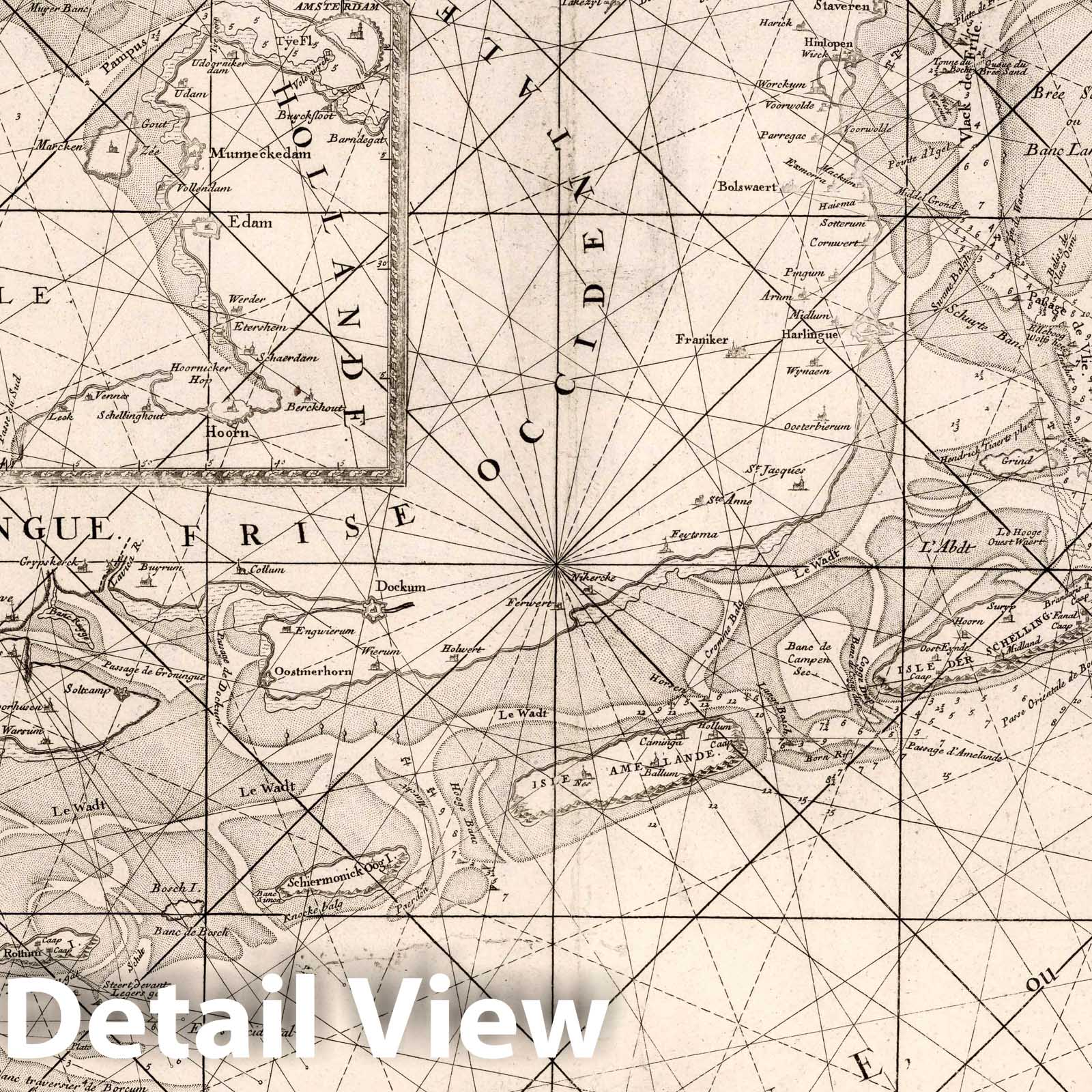 Zuiderzee, Ems River, and Holland - Nautical Chart, 1773