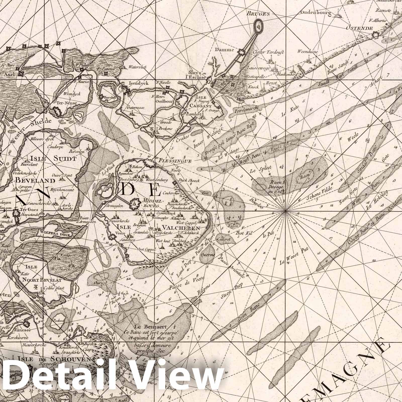 Scheldt and Meuse River Entrances, Gravelines to Rotterdam - Nautical Chart, 1773