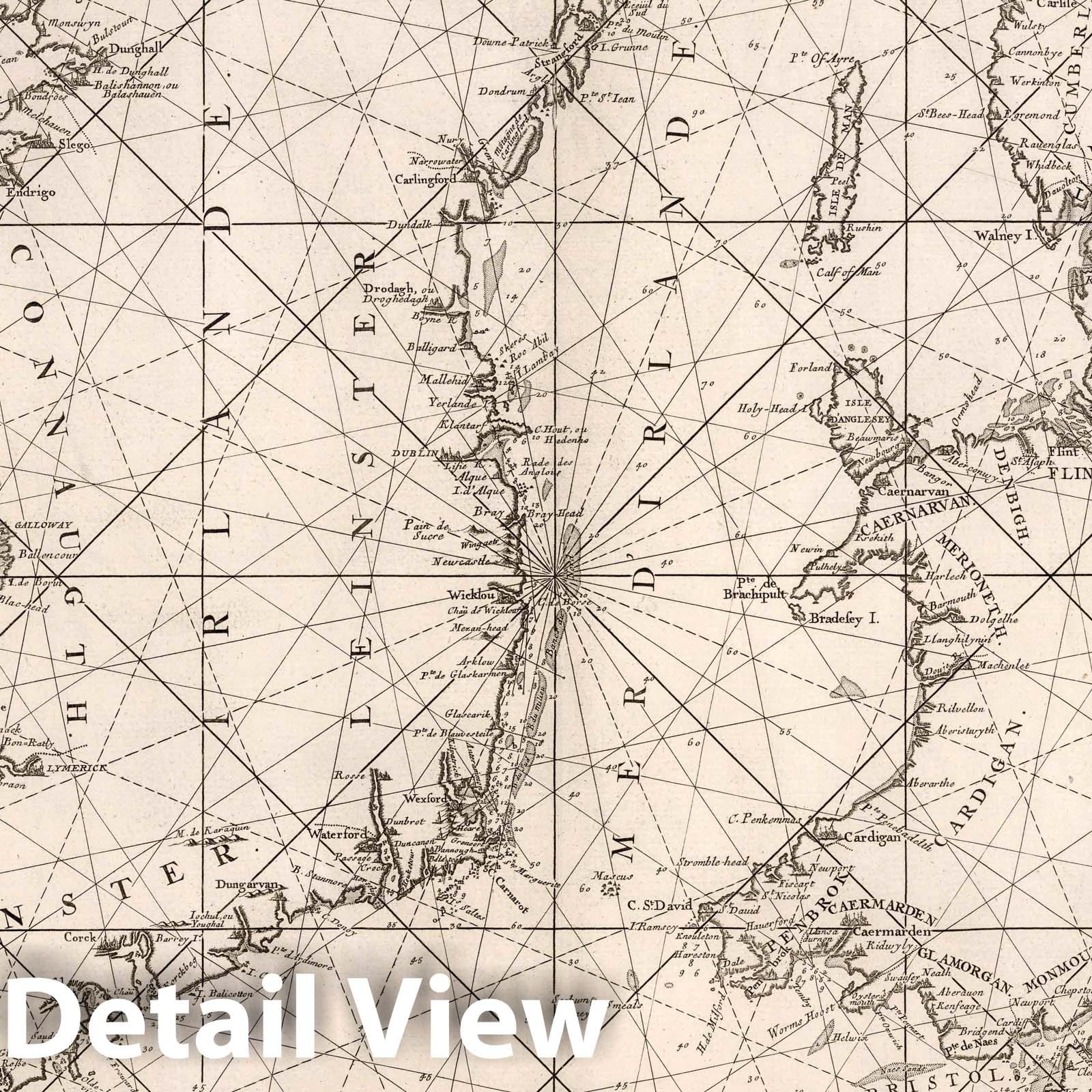 Ireland, England, and Scotland - Nautical Chart, 1773 - Historical Map Print