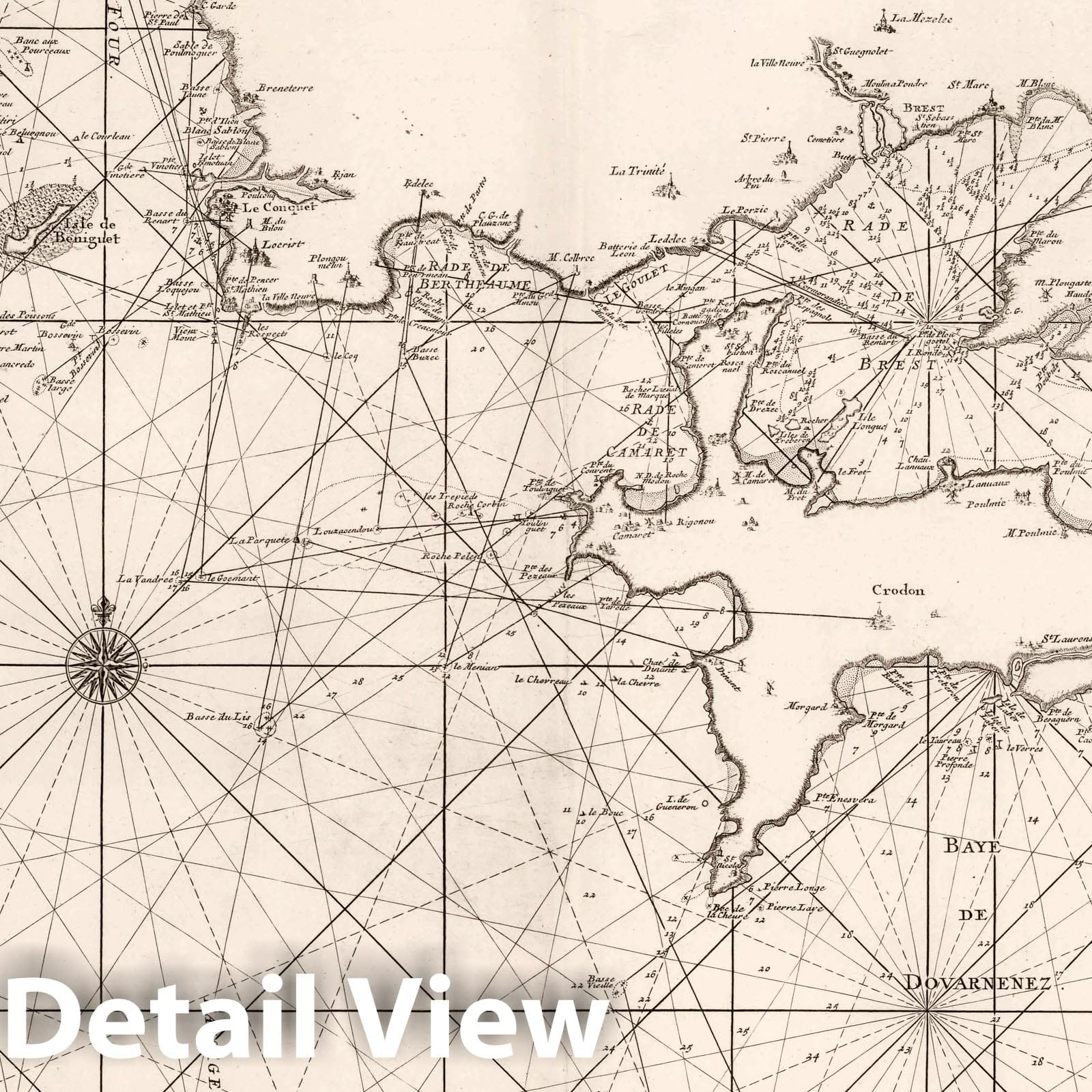Brittany, France - Nautical Chart, 1773 - Historical Map Print