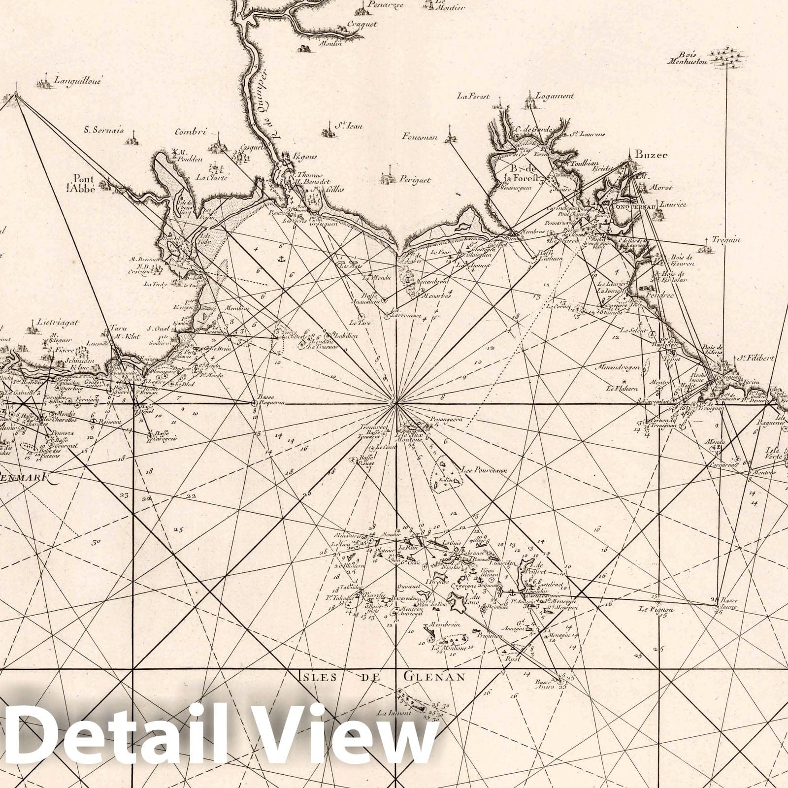 Brittany, France - Nautical Chart, 1773 - Historical Map Print