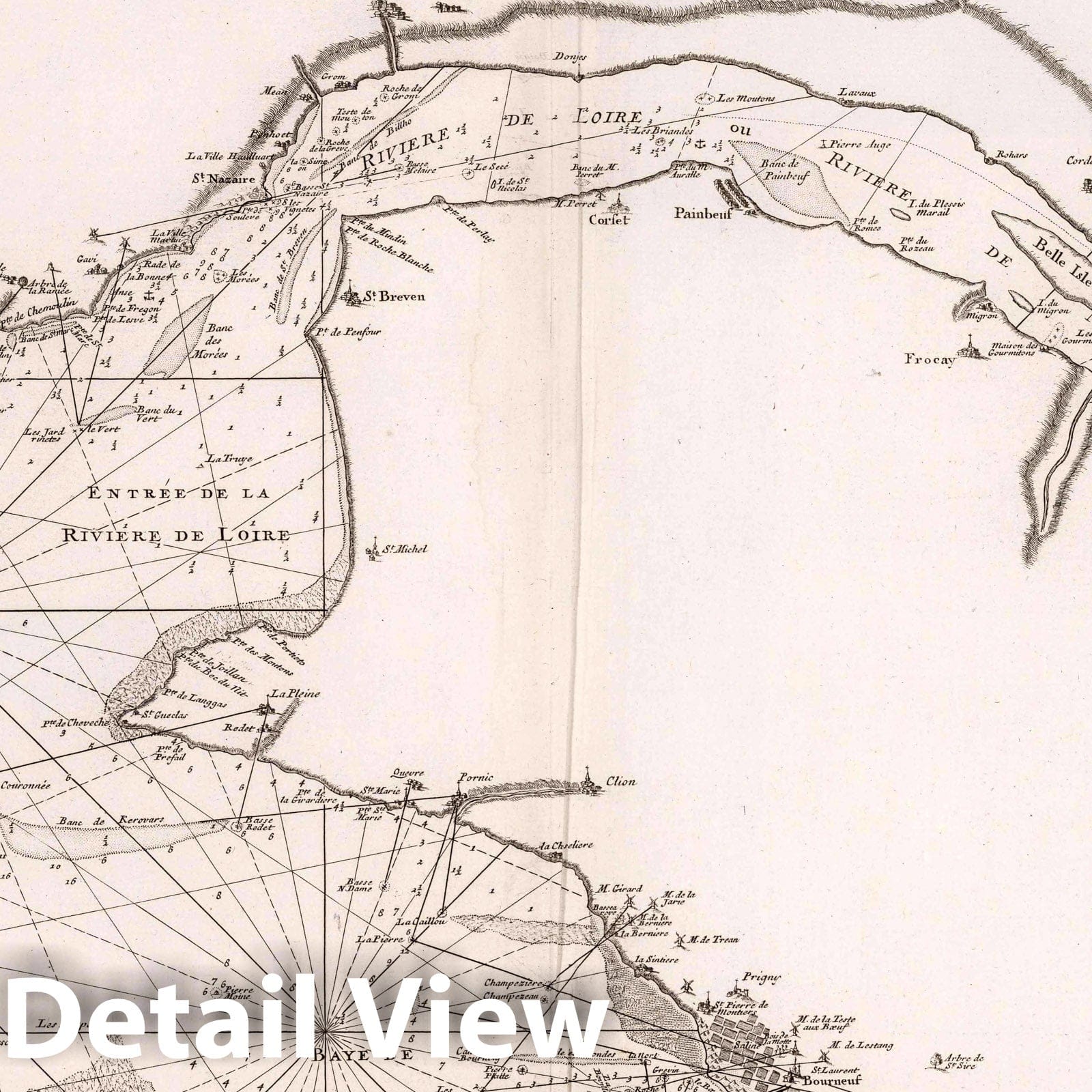 Brittany Coast Nautical Chart, 1773 - Historical Maritime Map Print