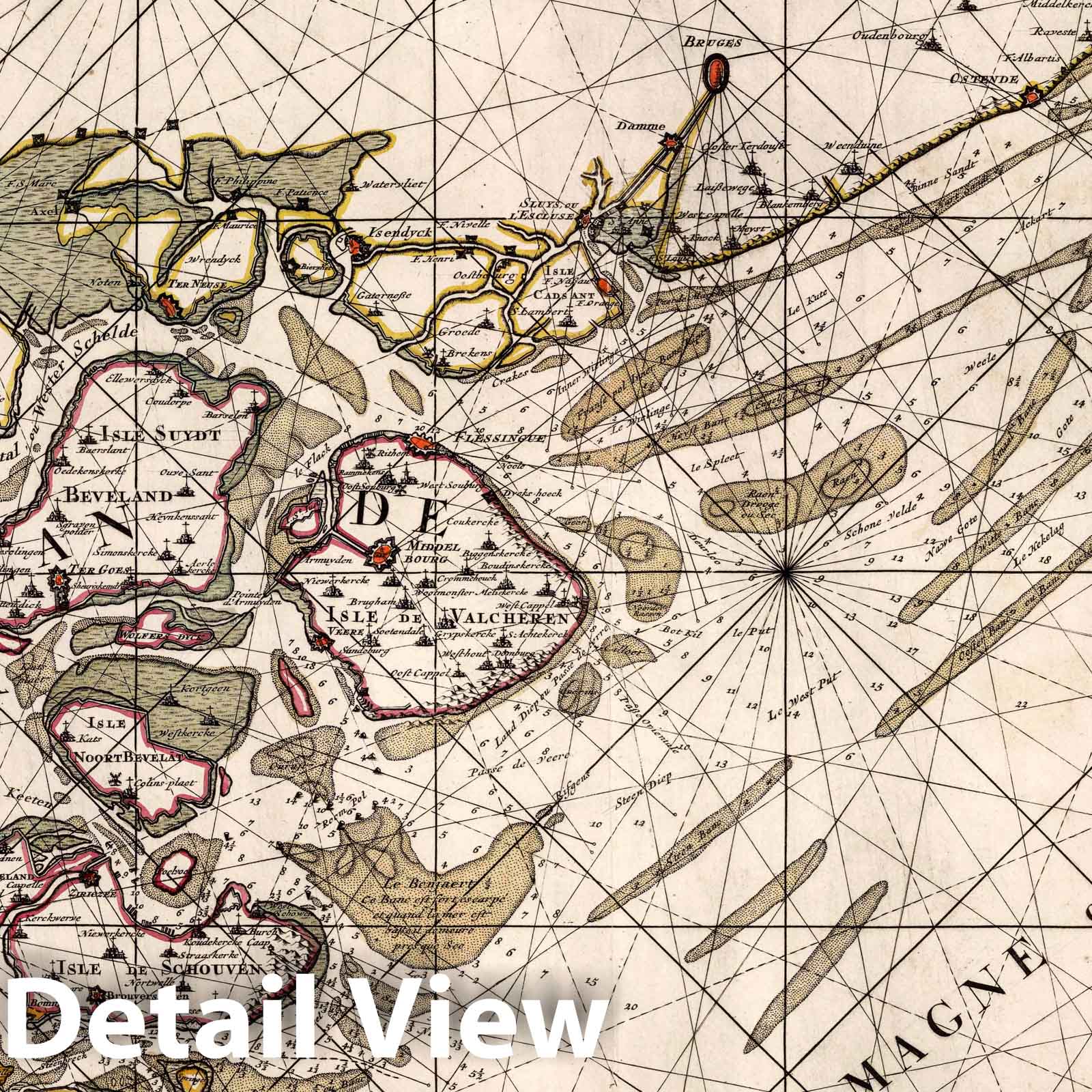 Scheldt and Meuse River Entrances, Gravelines to Rotterdam - Nautical Chart, 1693