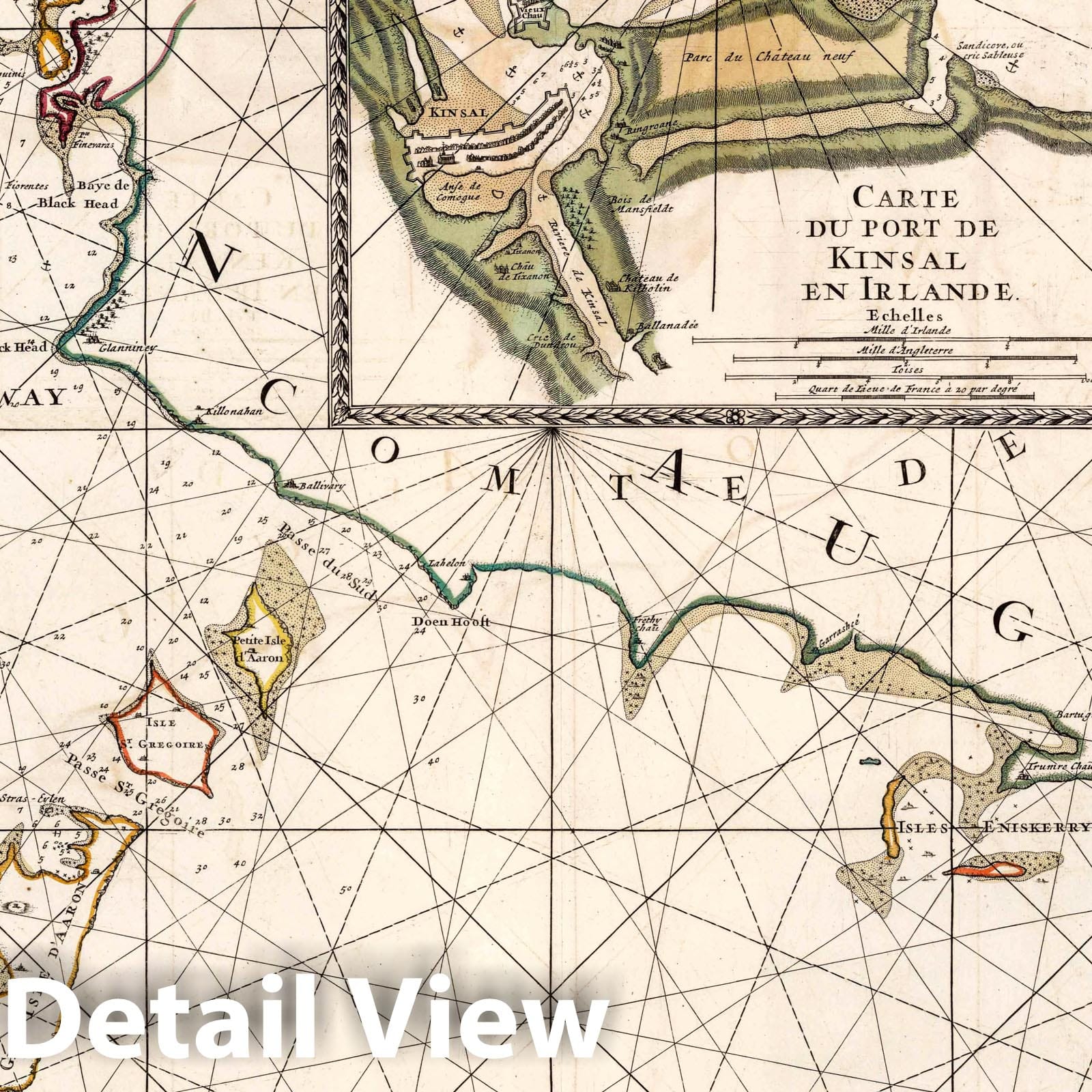 Western Coast of Ireland, Bay of Galloway, River Limerick - 1693 Nautical Chart