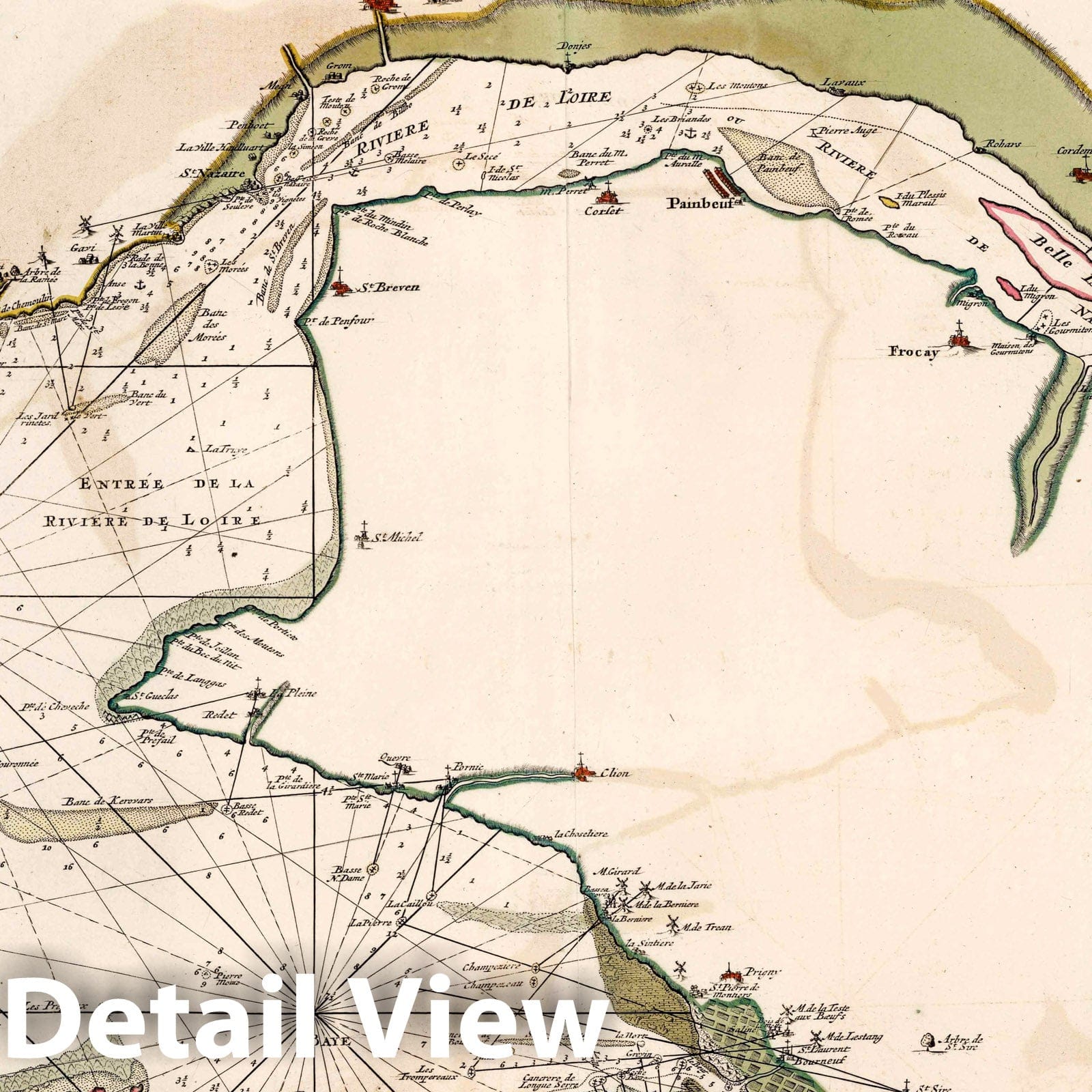 Brittany Coast - Nautical Chart, 1693 - Historical Map Print