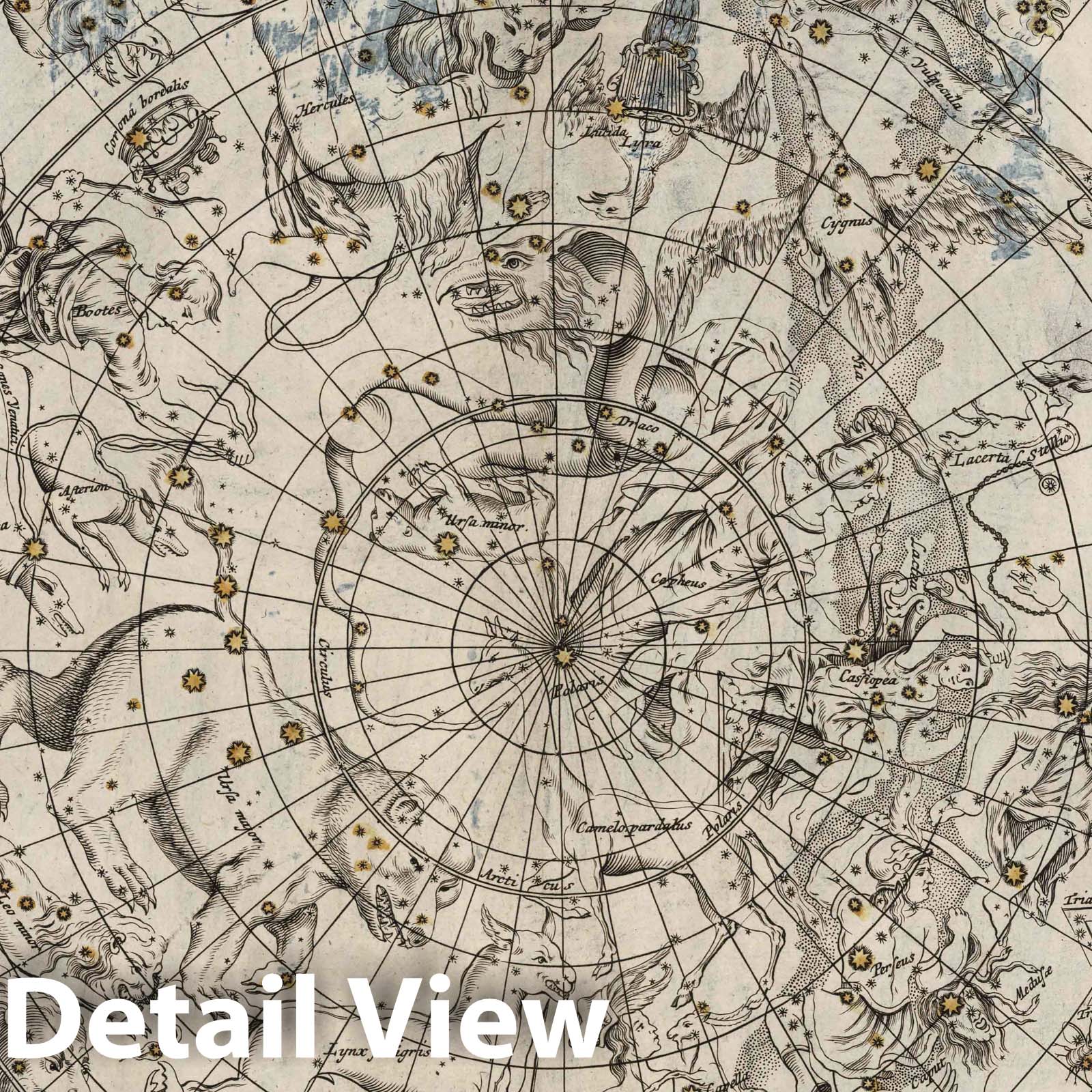 Northern Celestial Hemisphere - Celestial Map, 1742 - Historical Astronomy Print