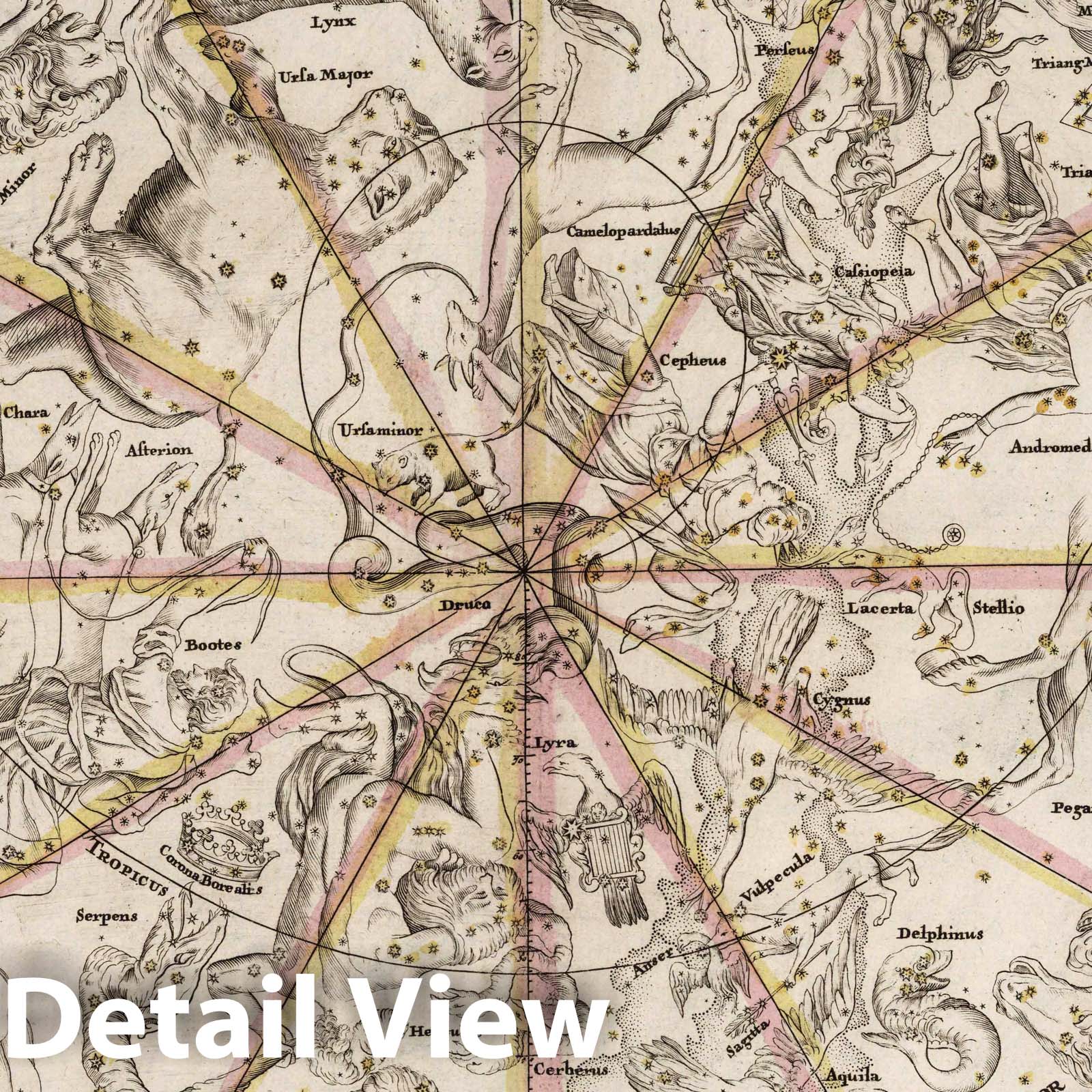 Northern Celestial Hemisphere - Celestial Map, 1742 - Historical Star Chart Print