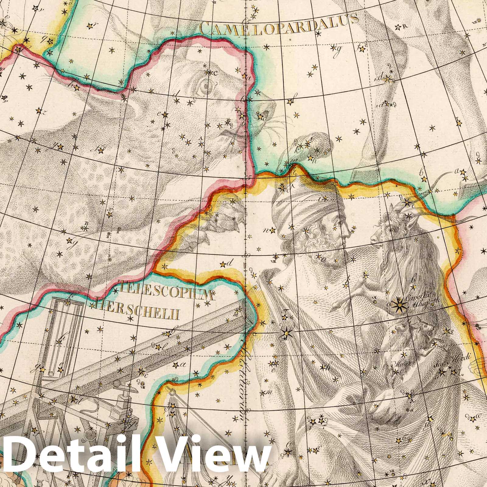 Auriga - Celestial Map, 1801 - Historical Star Chart Print
