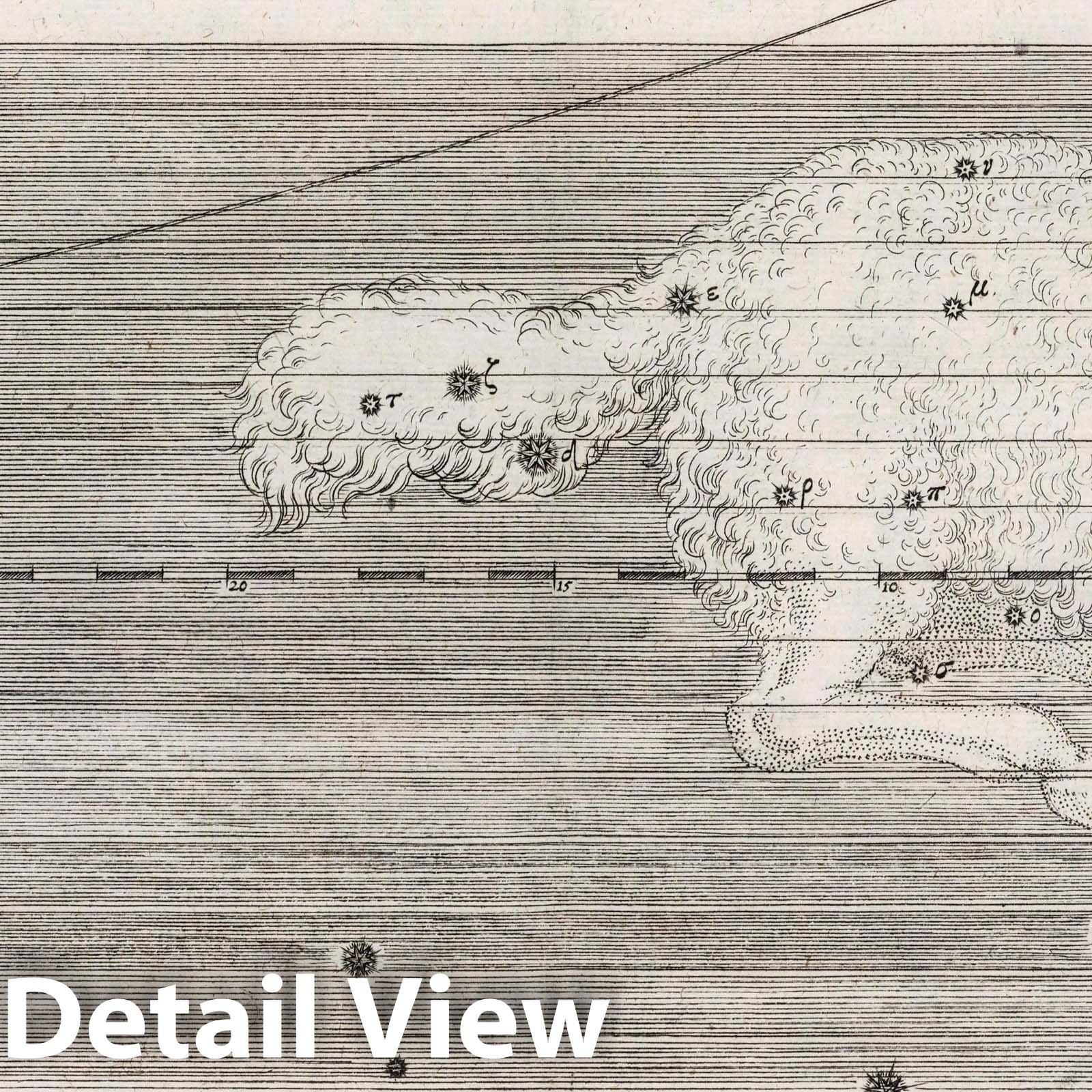 Aries - Celestial Map, 1655 - Historical Star Chart Print
