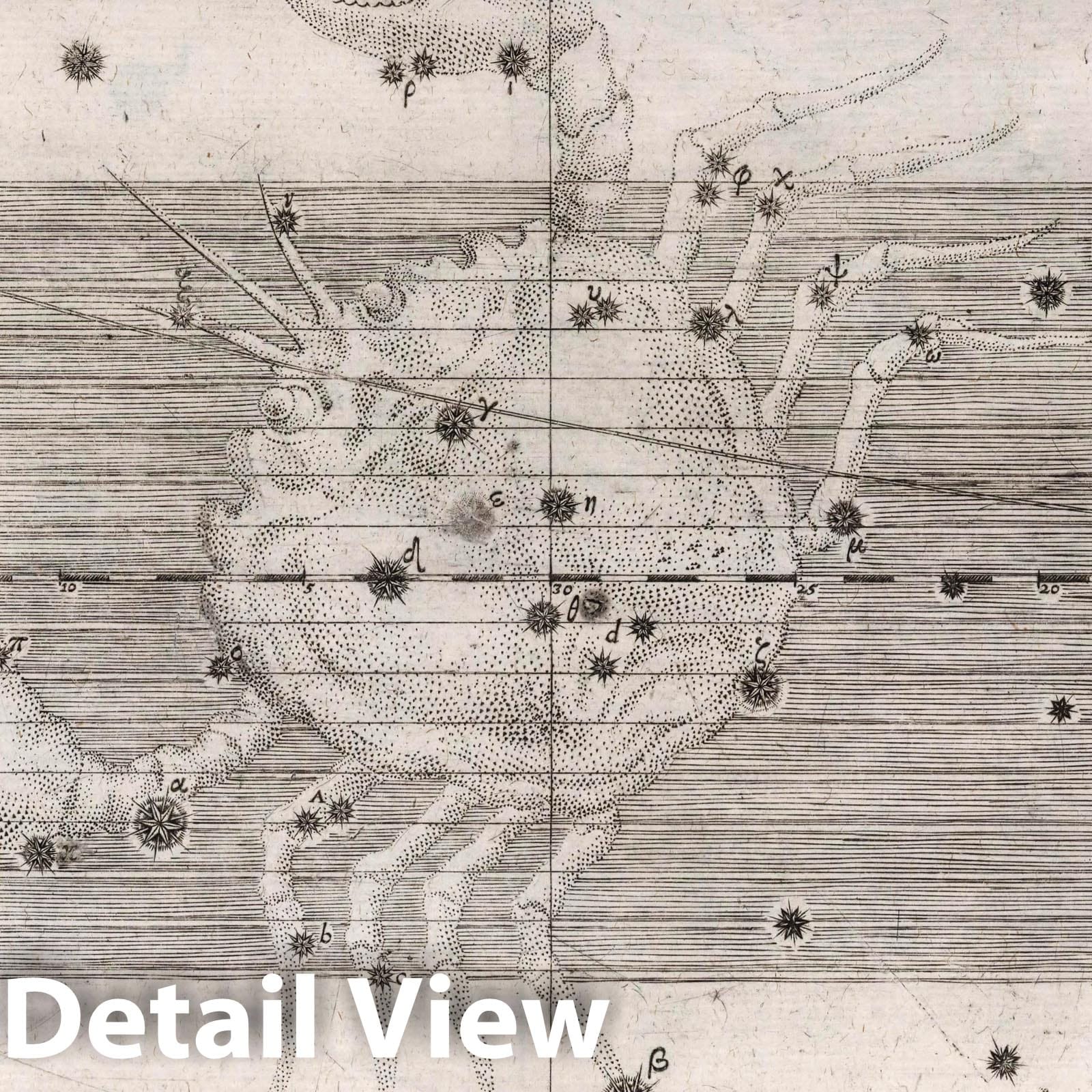 Cancer - Celestial Map, 1655 - Historical Star Chart Print