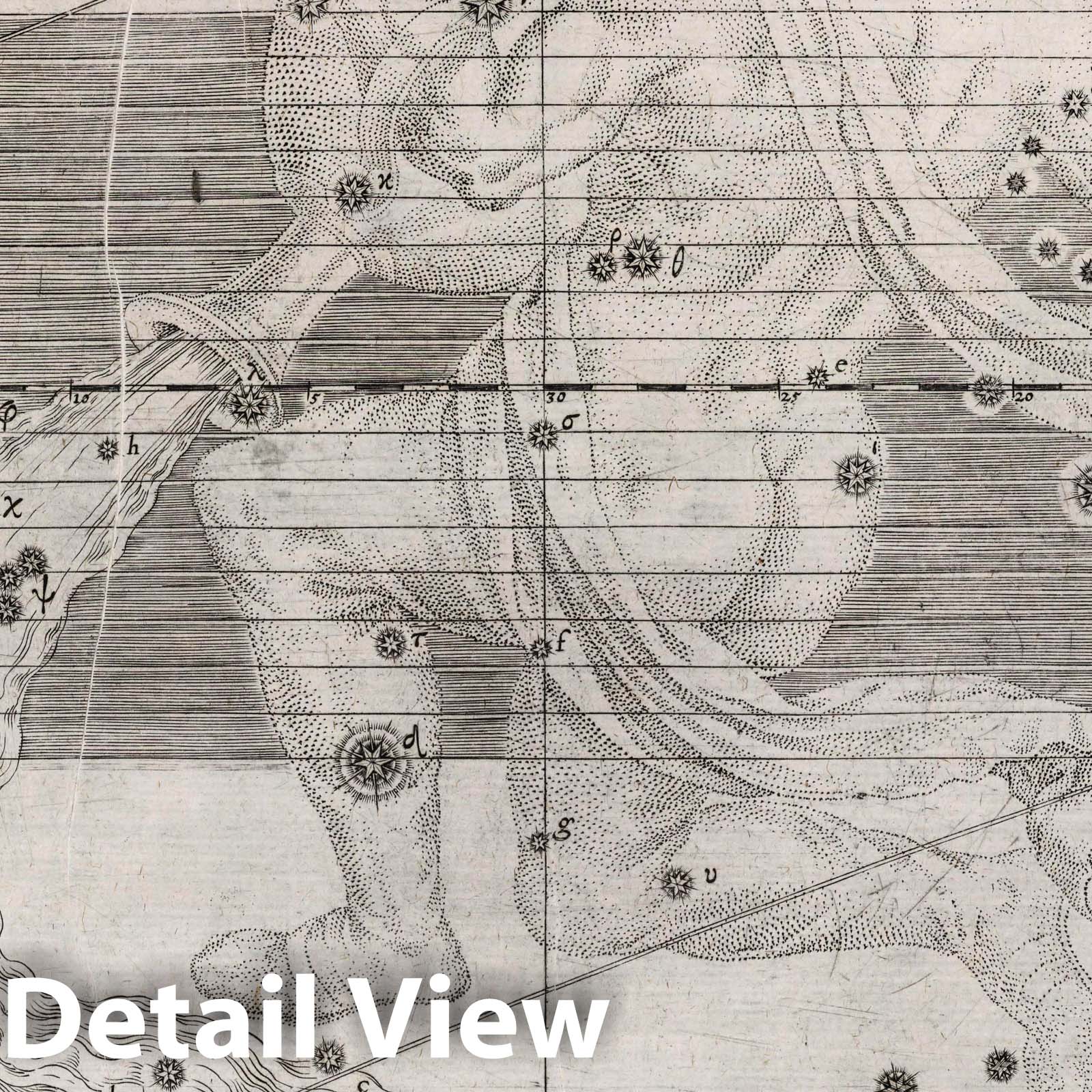 Aquarius - Celestial Map, 1655 - Historical Star Chart Print