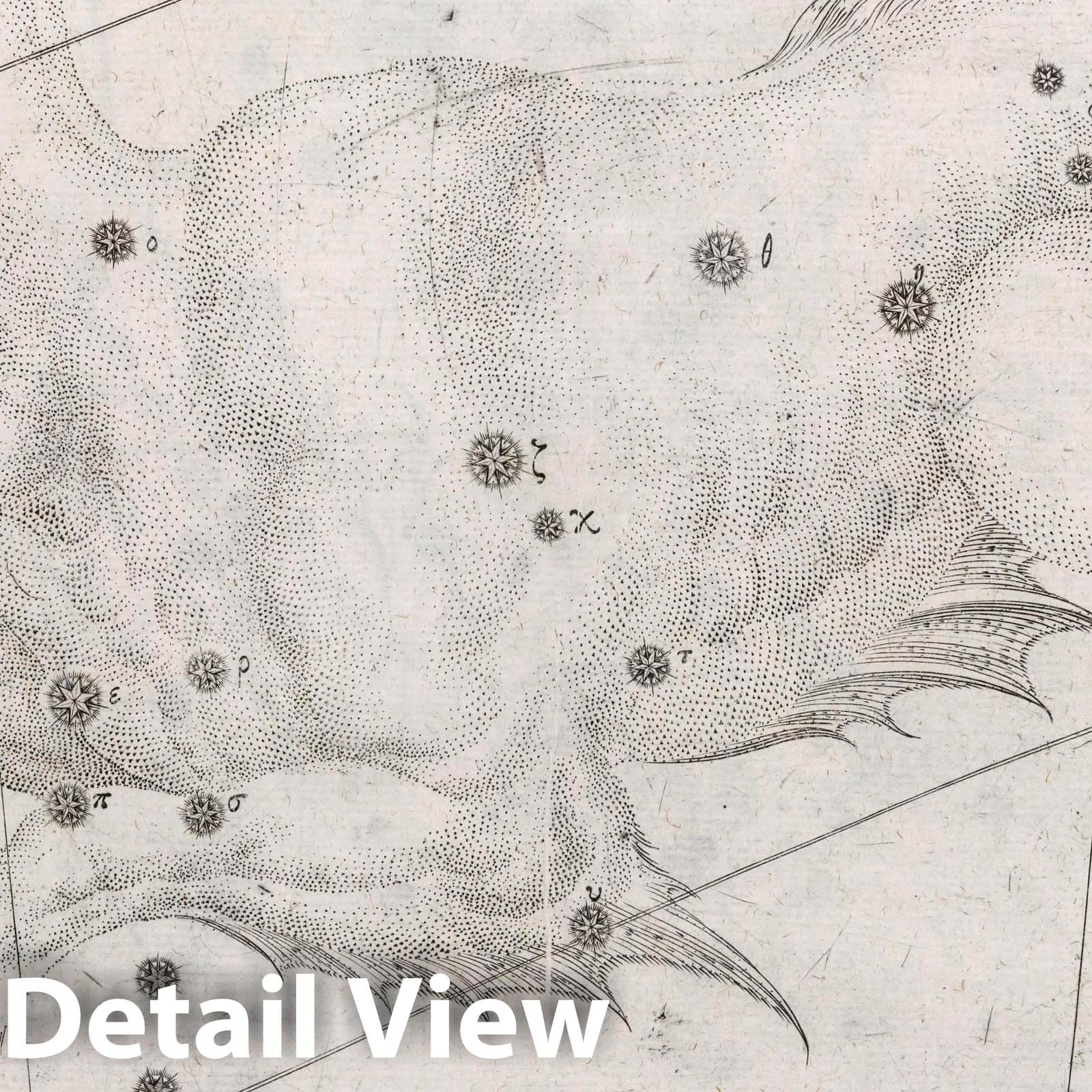 Cetus, Sea Dragon - Celestial Map, 1655 - Historical Star Chart Print