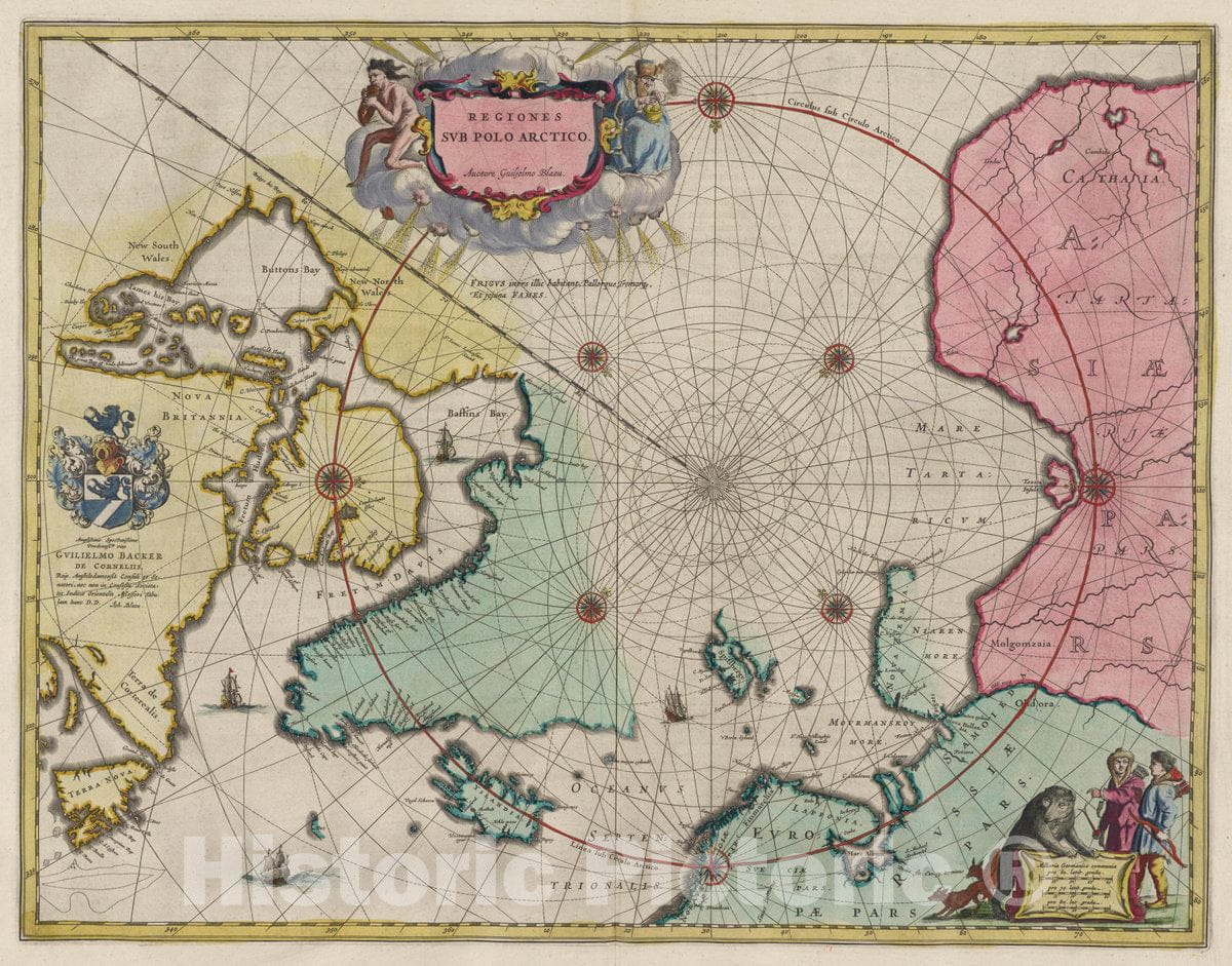 Historic Map : Regiones Svb Polo Arctico, 1665 Atlas - Vintage Wall Art