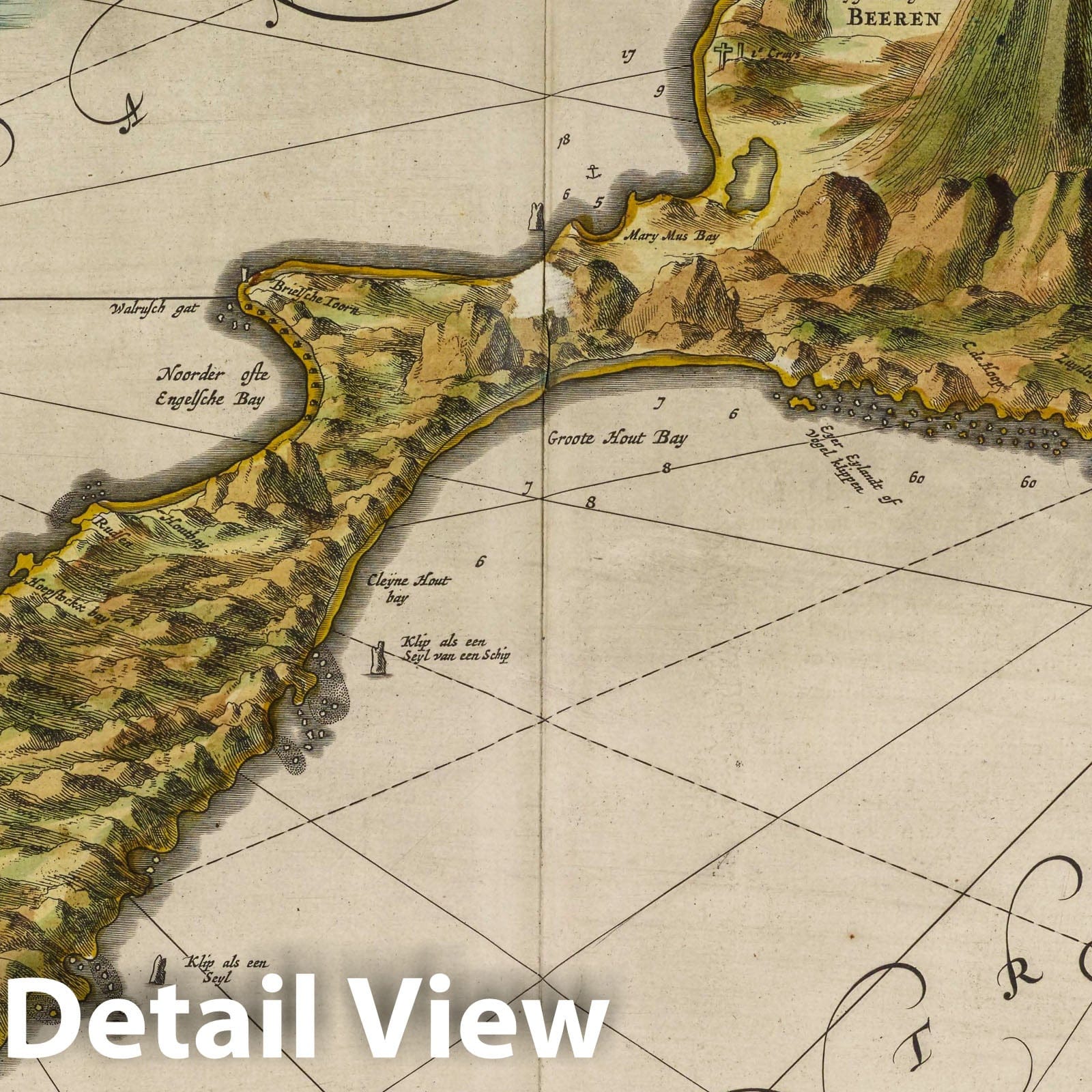 Island of Jan Mayen, 1665 - Blaeu's Atlas Maior Historical Map Print