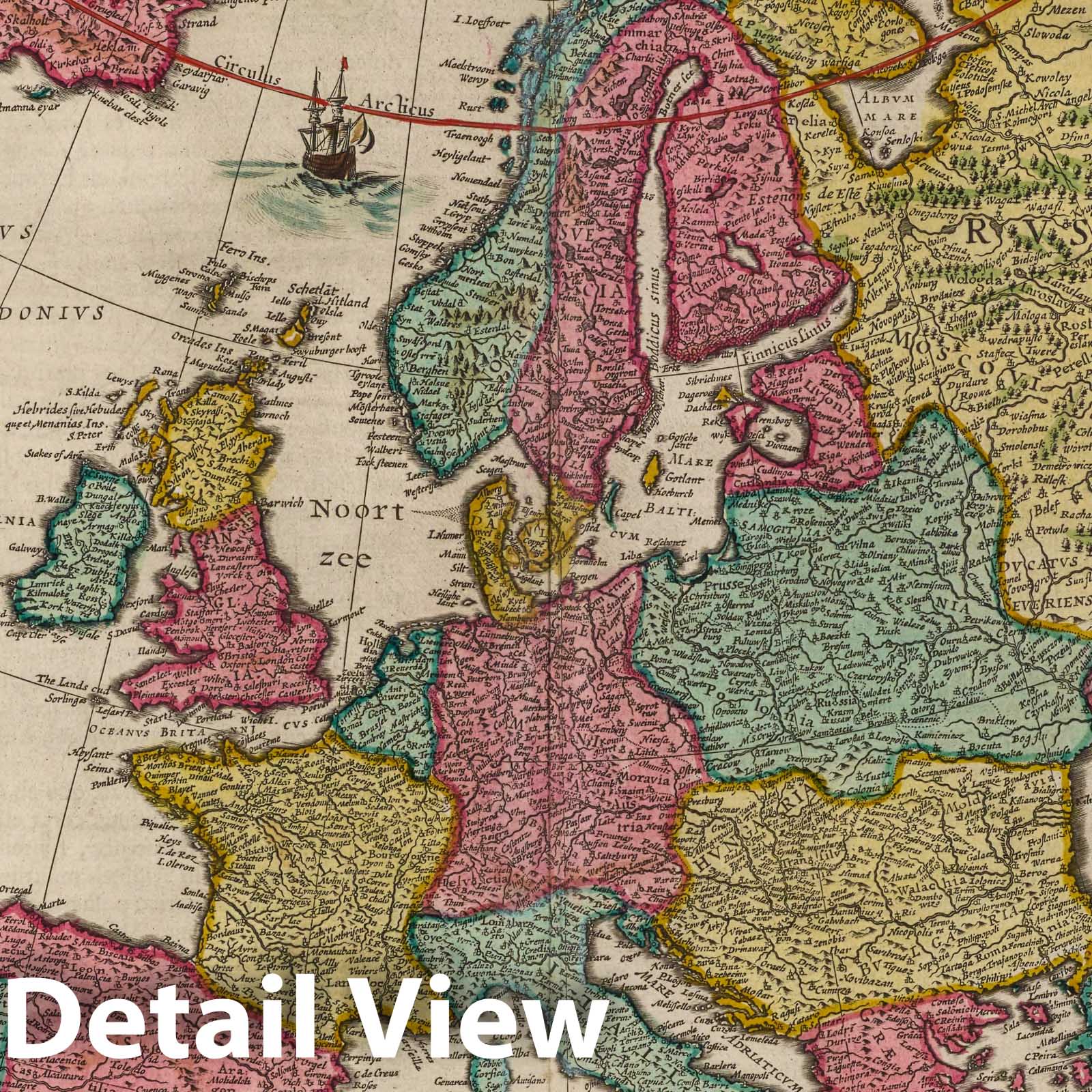 Europe, 1665 - Blaeu Atlas Maior Historical Map Print
