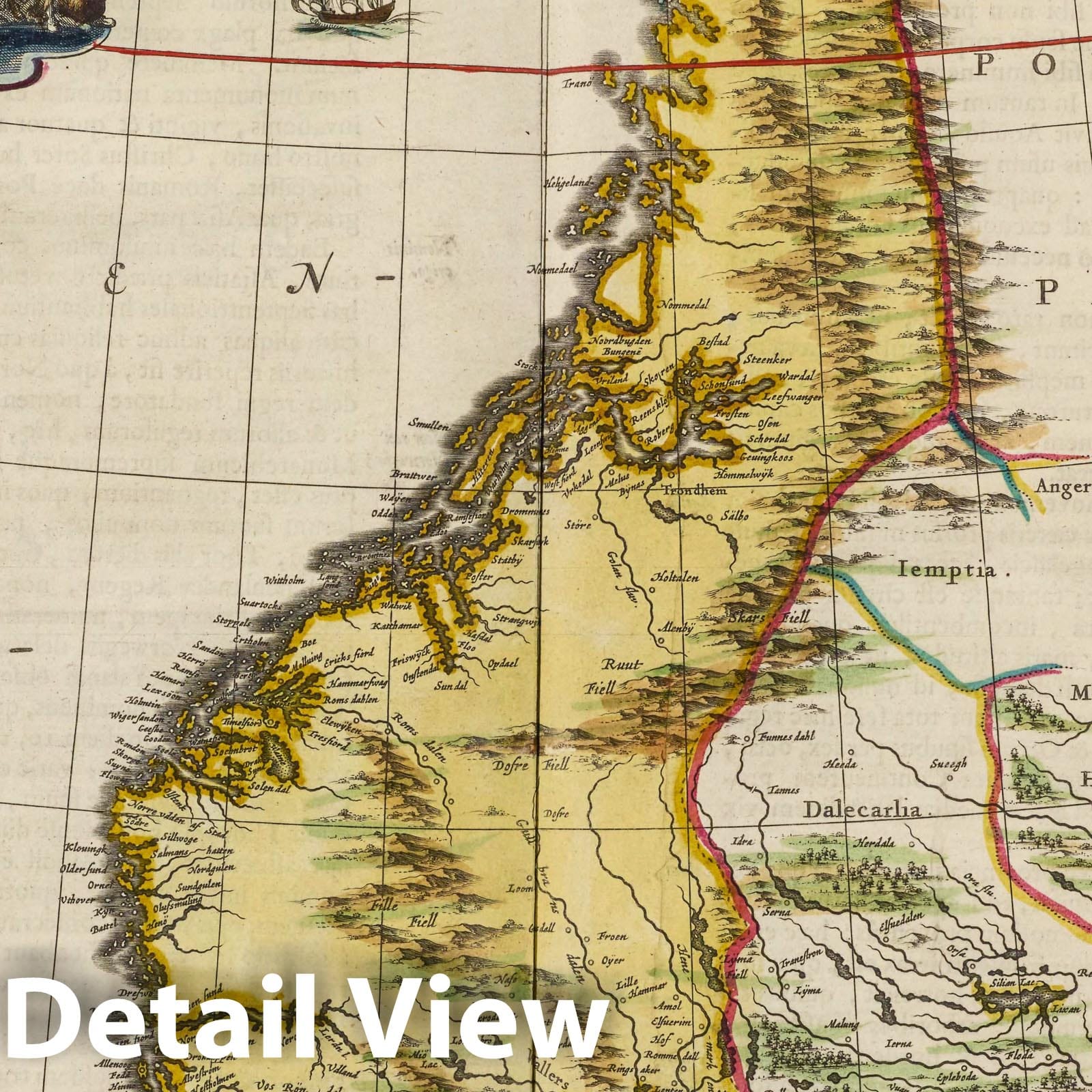 Norway, 1665 - Historical Map Print from Blaeu's Atlas Maior