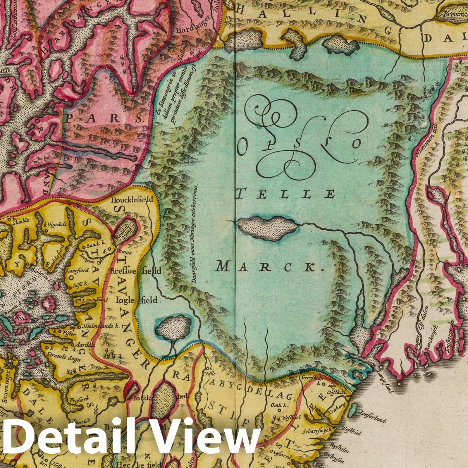 Stavanger Diocese, 1665 - Historical Map Print