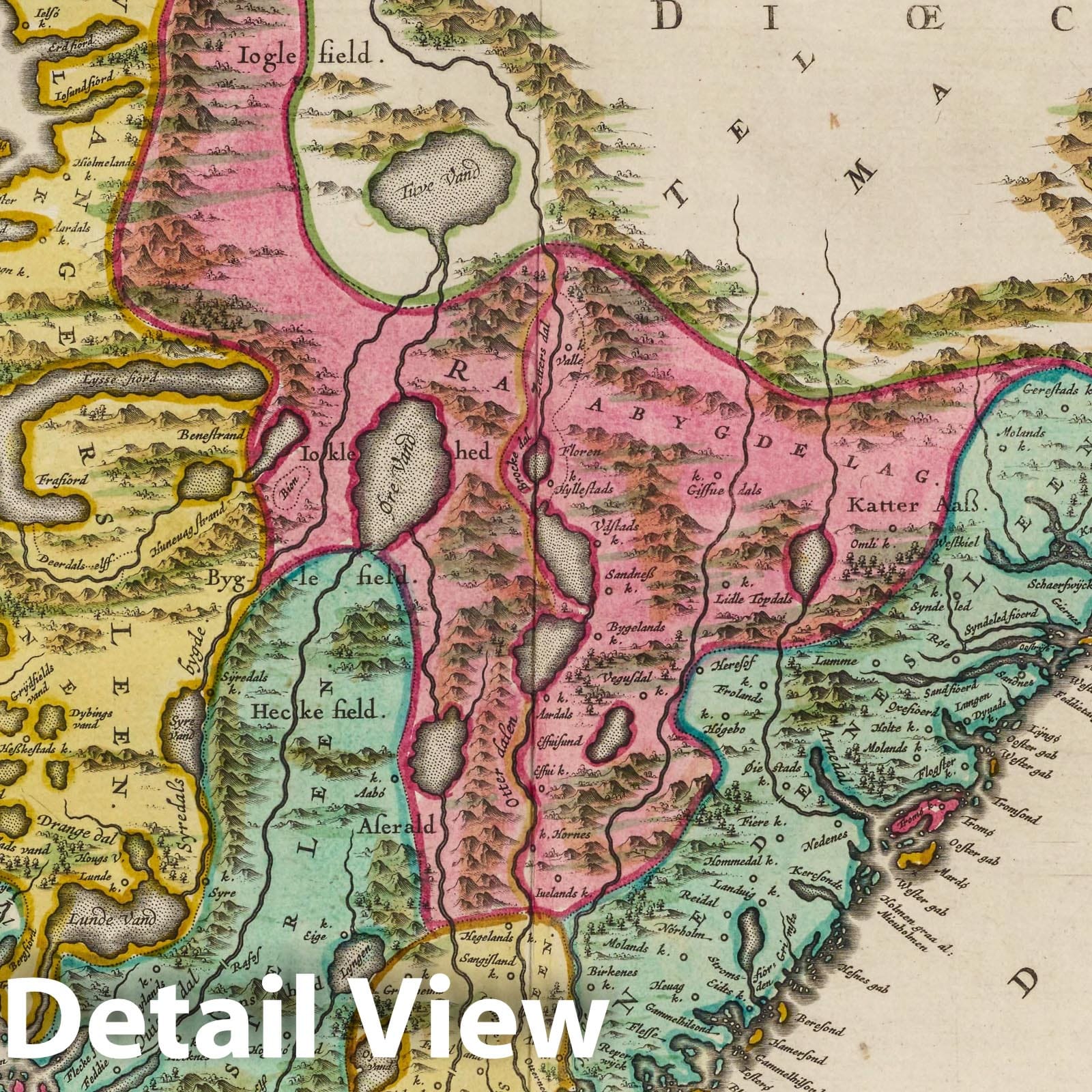 Stavanger Diocese, 1665 - Historical Map Print from Atlas Maior