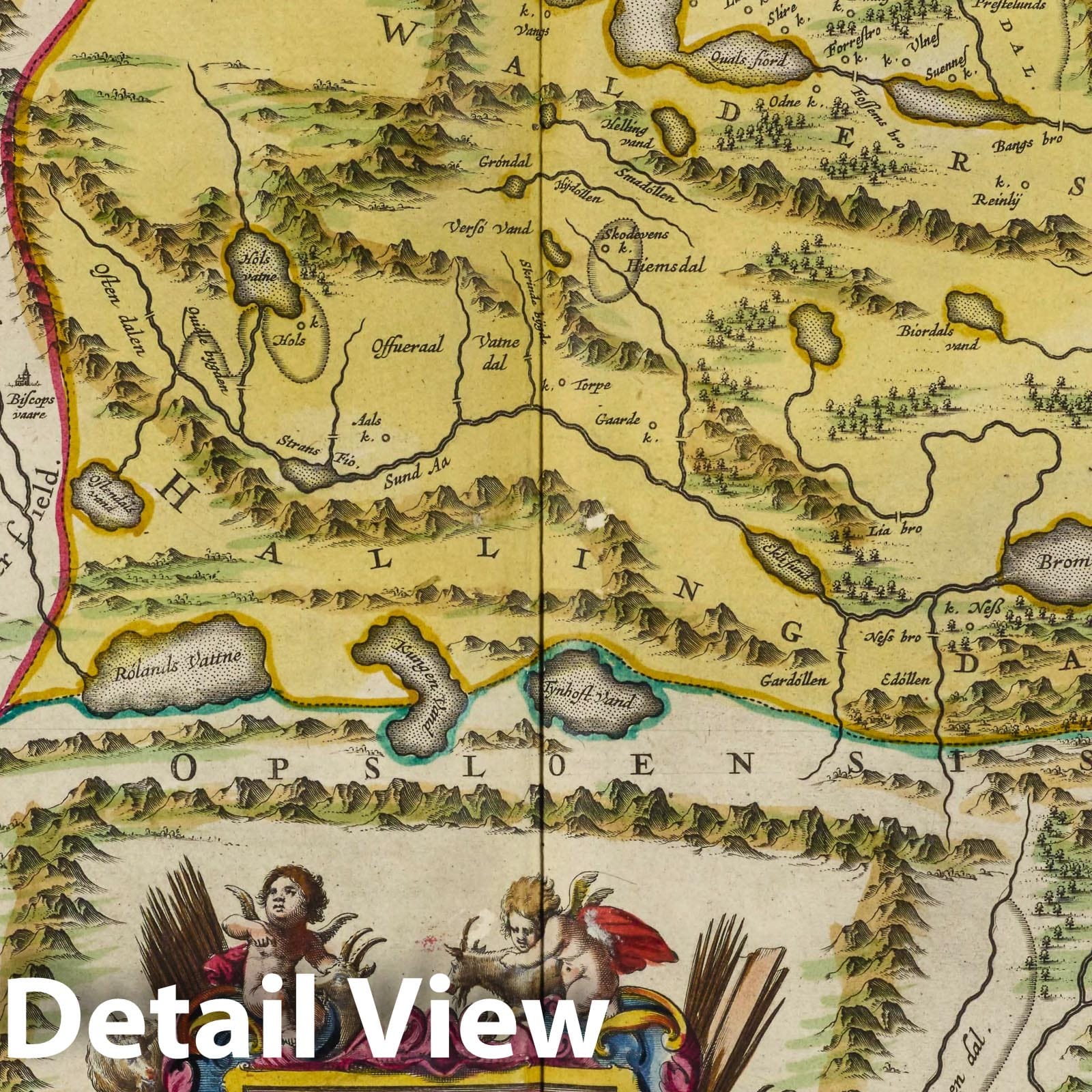 Stavanger Diocese, Northern Section, Norway 1665 Historical Map Print