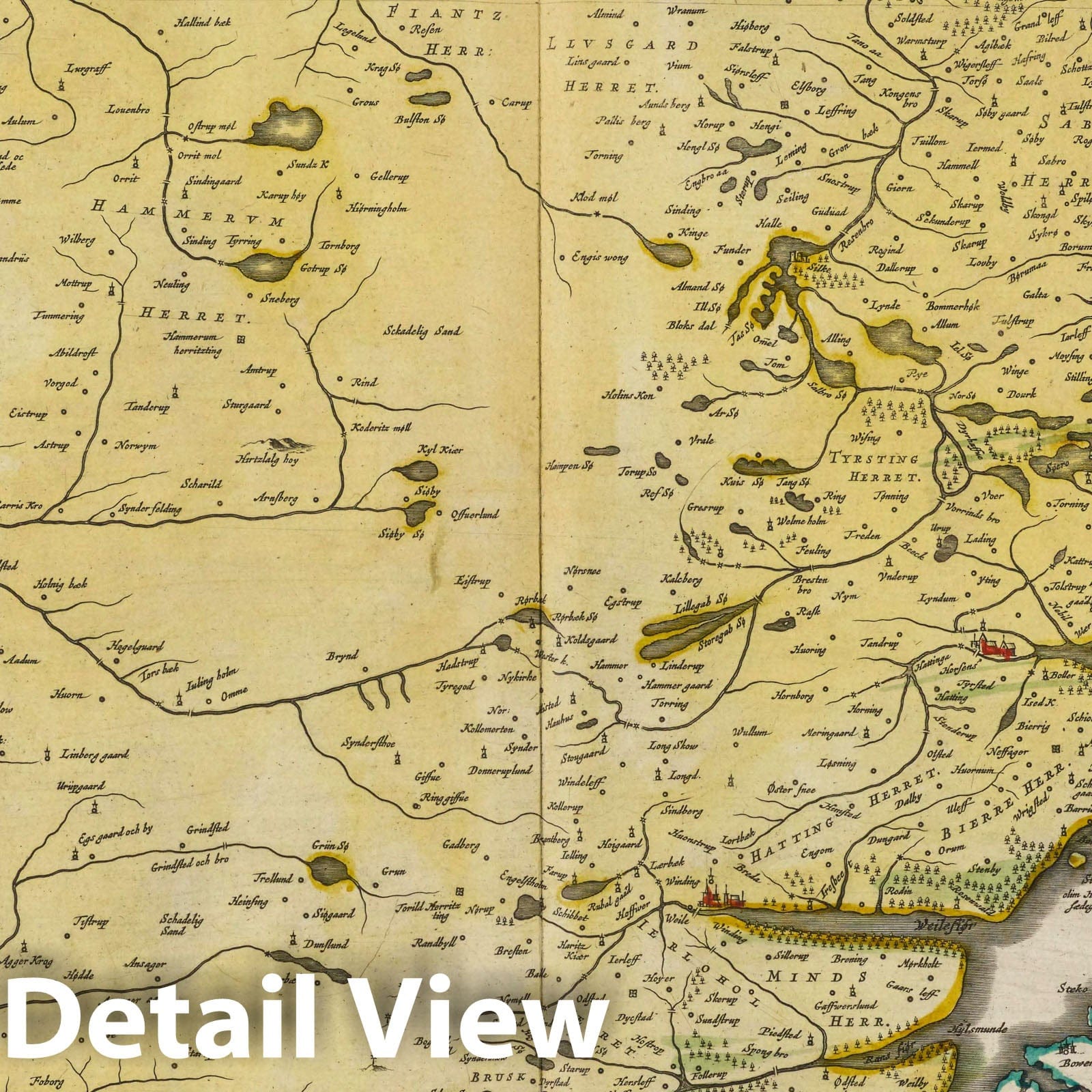 Southern Jutland, Denmark 1665 Historical Map Print - Blaeu Atlas Maior
