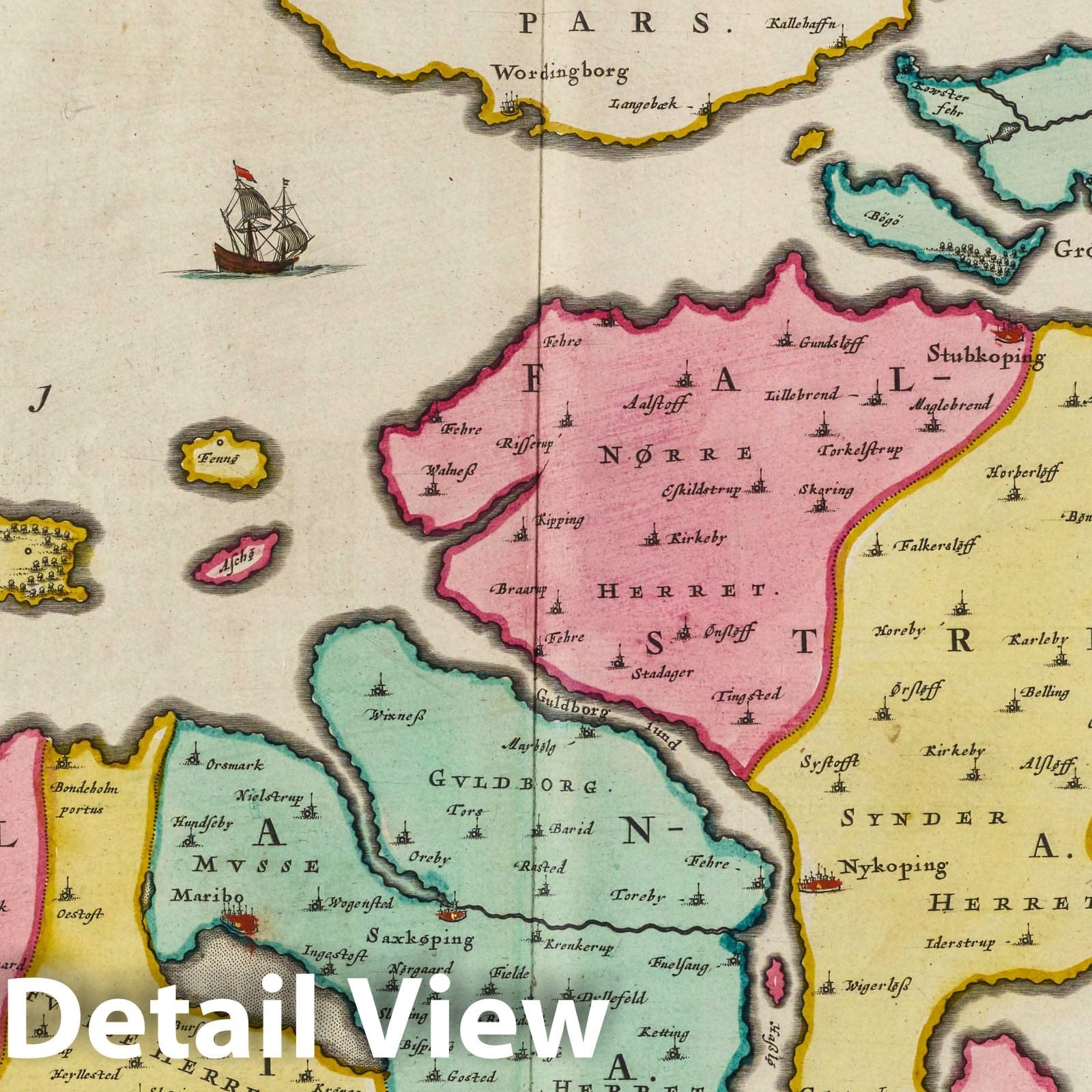 Lolland, Falster, and Mon Islands, Baltic Sea, 1665 - Blaeu Atlas Maior