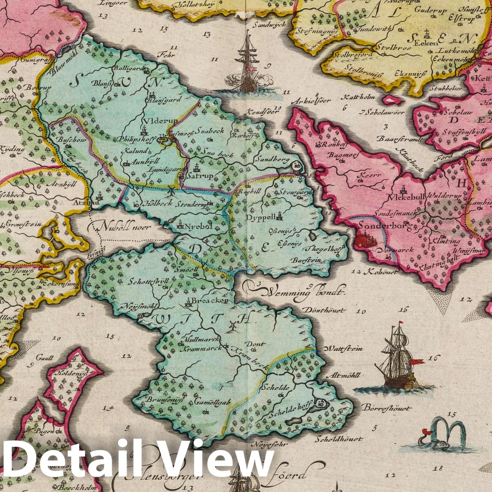 Sonderborg, 1665 - Historical Map Print - Blaeu Atlas Maior