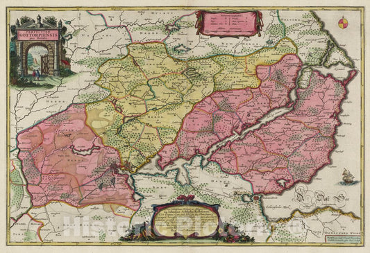 Historic Map : Pr?ectur?Gottorpiensis pars Borealis, 1665 Atlas - Vintage Wall Art