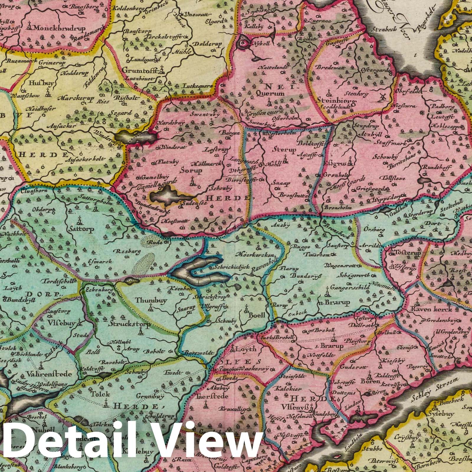 Angeln and Schwansen, Germany 1665 - Blaeu Atlas Maior Map Print