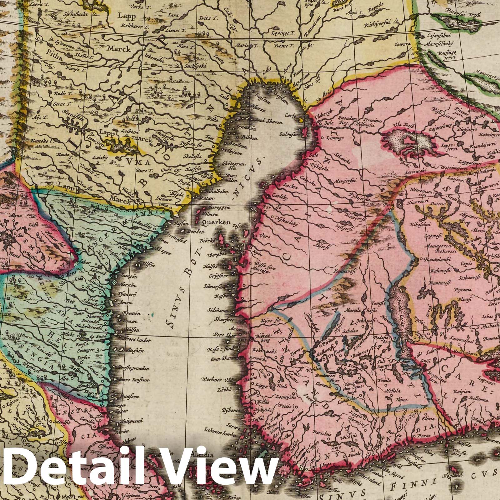 Sweden, Finland, and Estonia, 1665 - Historical Map Print