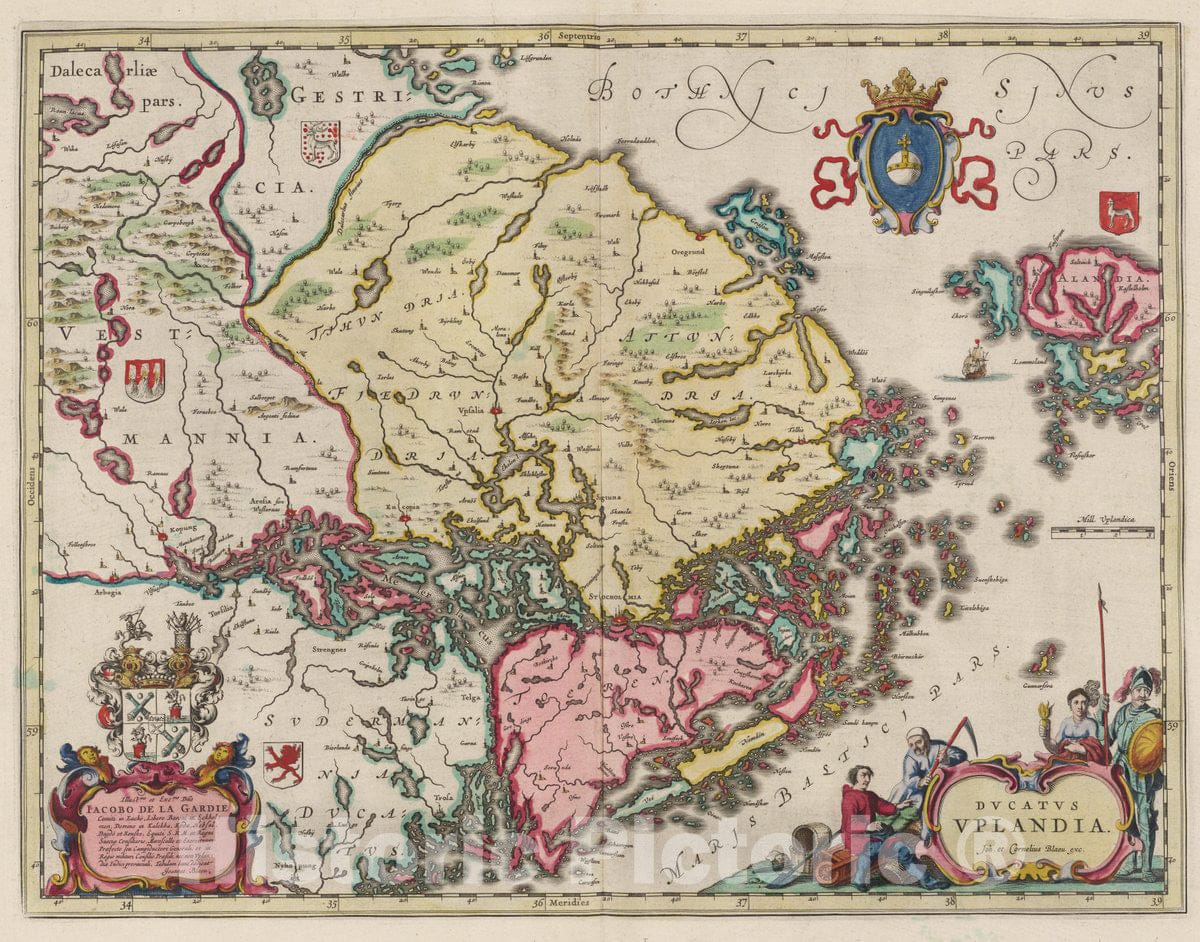 Historic Map : Atlas Maior Sive Cosmographia Blaviana, Qua Solvm, Salvm, Coelvm, Accvratissime Describvntvr. Dvcatvs Vplandia, 1665 Atlas - Vintage Wall Art