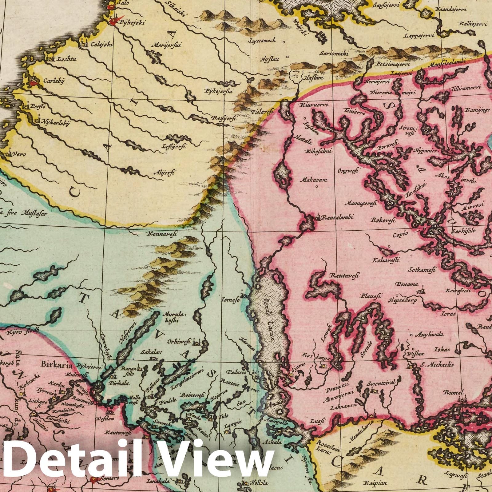 Finland, 1665 - Historical Map Print from Blaeu's Atlas Maior