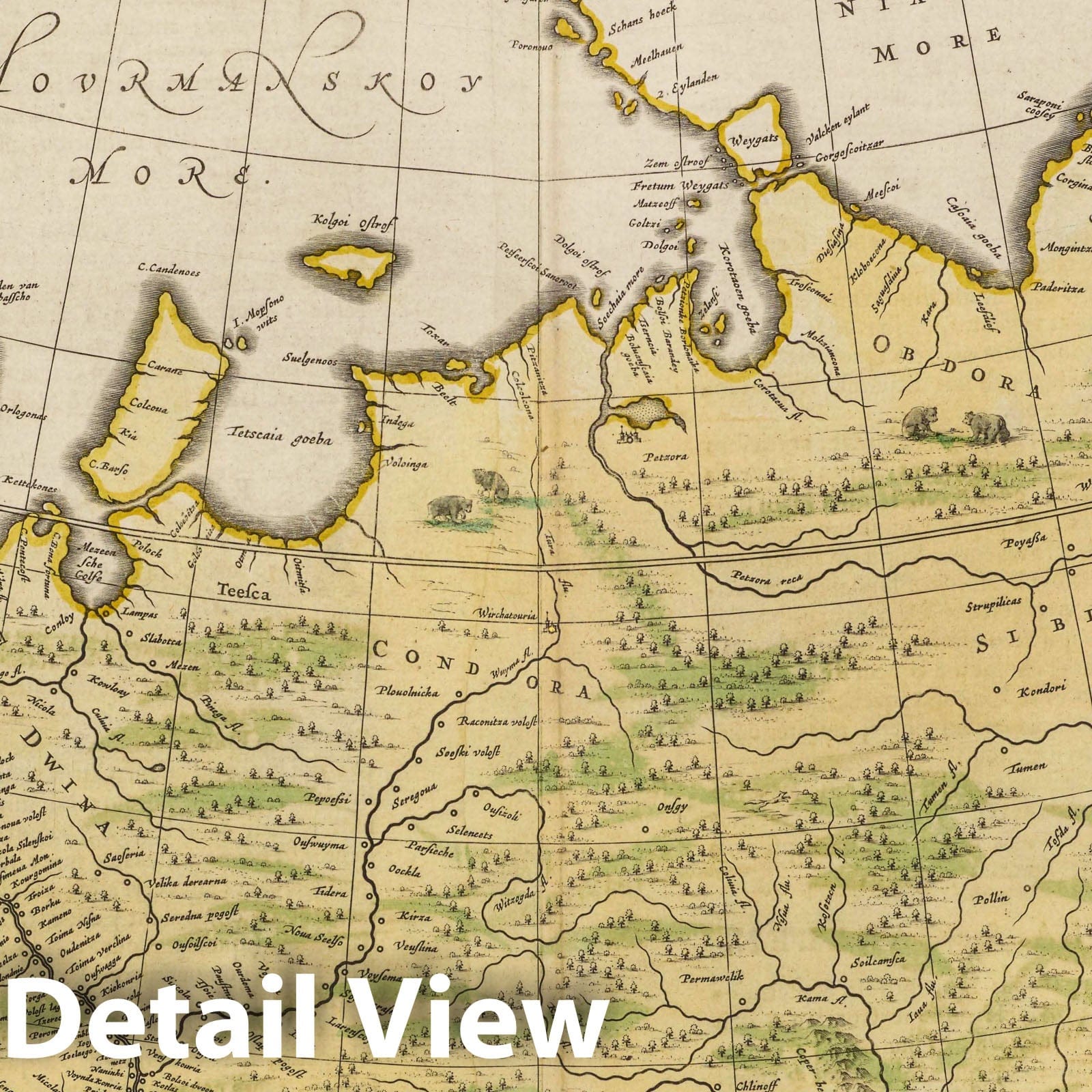 Northern and Eastern Russia, 1665 - Blaeu's Atlas Maior Historical Map Print