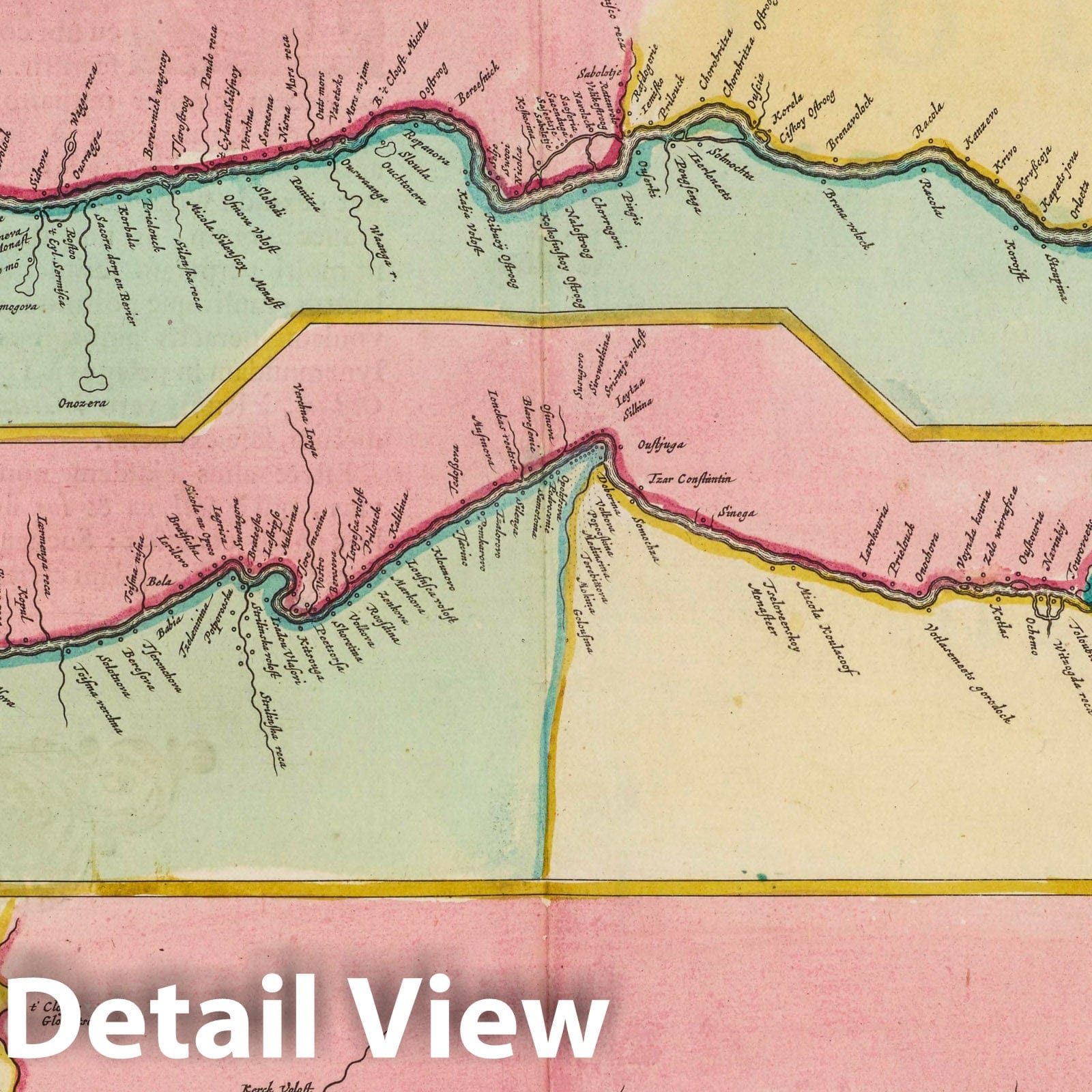 Dvina River, Russia, 1665 - Blaeu Atlas Maior Historical Map Print