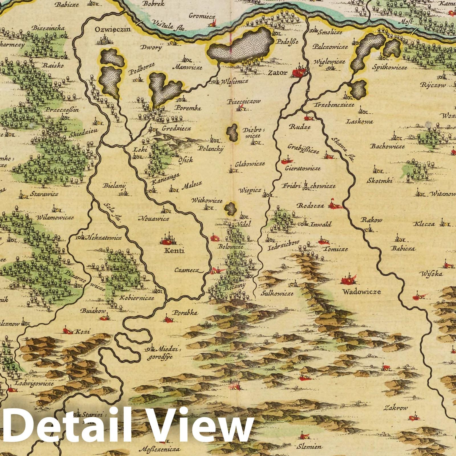Oswiecim and Zator Duchies, Poland, 1665 - Historical Map Reproduction