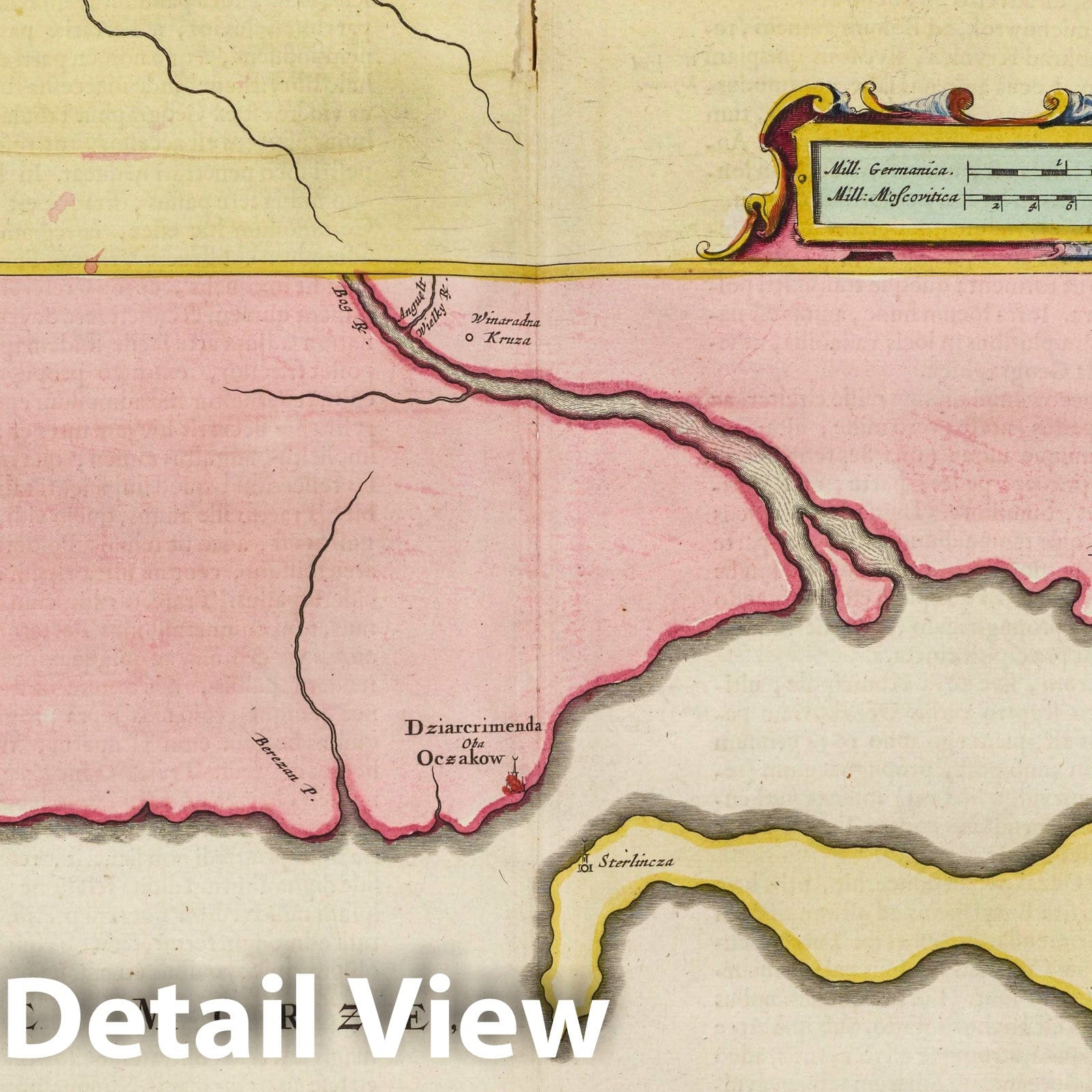 Dnieper River, Ukraine 1665 - Historical Map Print