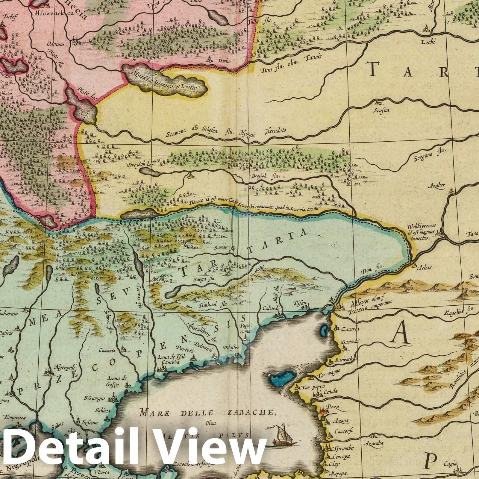 Crimea, 1665 - Historical Map Print from Blaeu's Atlas Maior