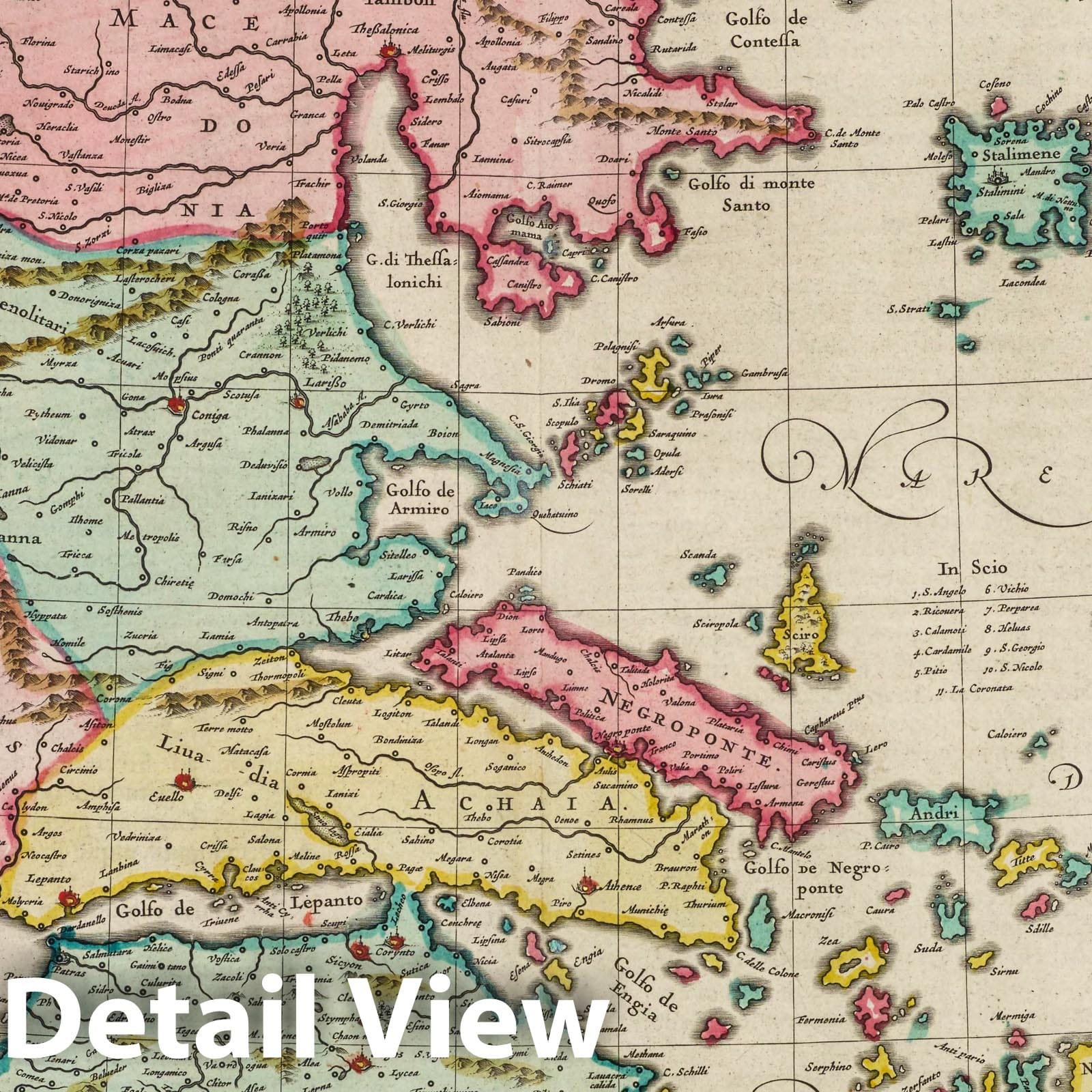 Greece, 1665 - Historical Map Print