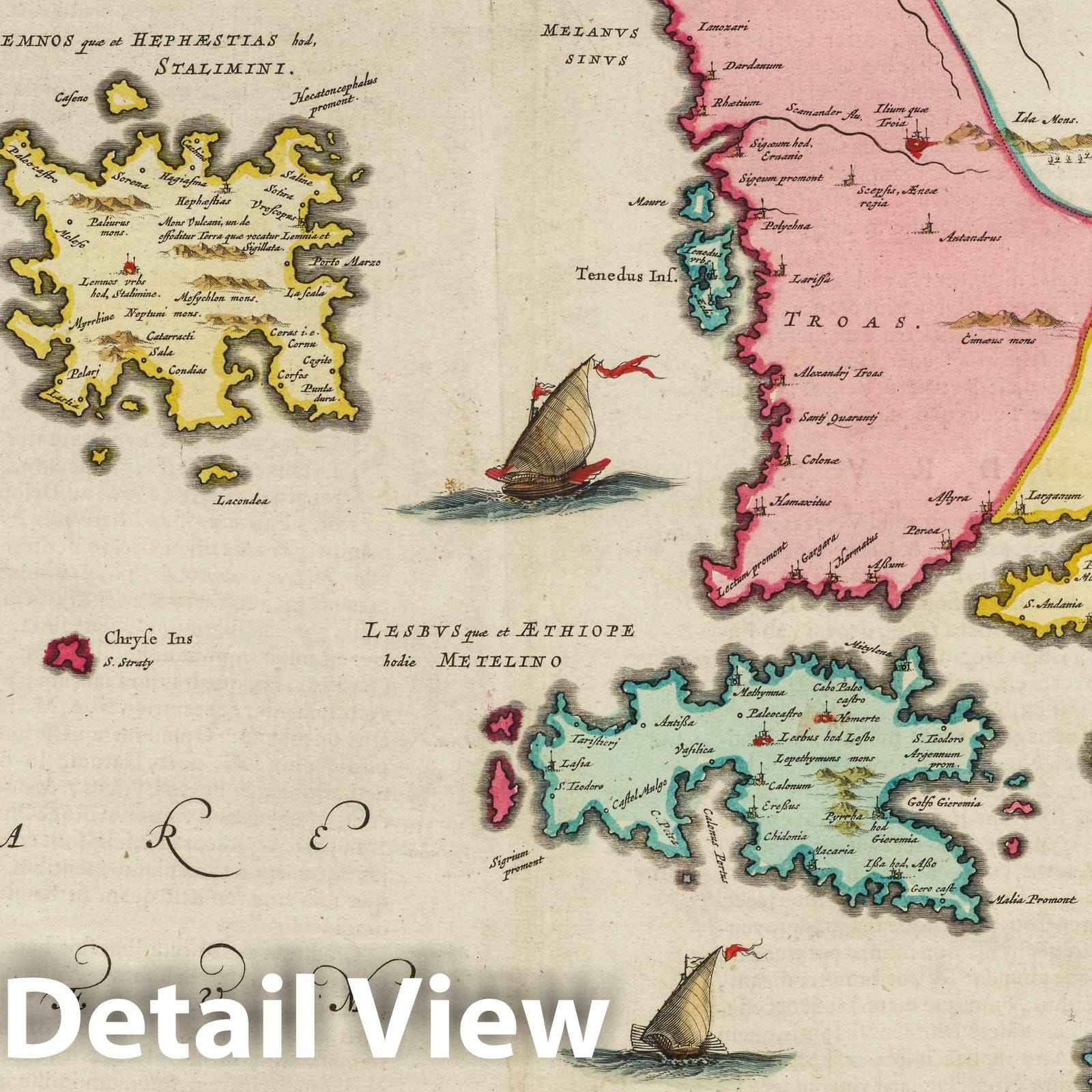 Aegean Sea, 1665 - Historical Map Print from Blaeu's Atlas Maior