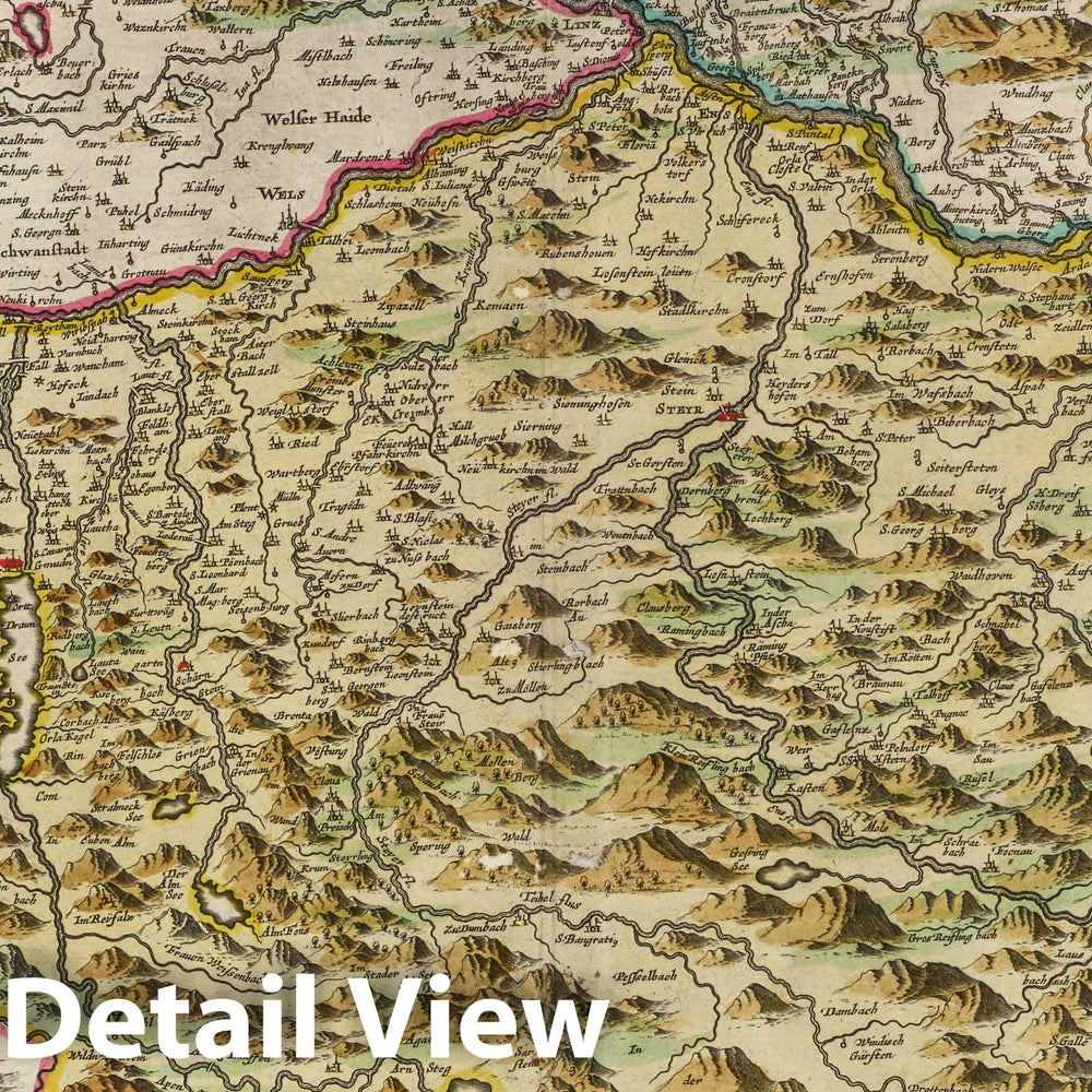 Historic Map : Germany, Archiducatvs Avstriae Svperioris , Vintage Wall Art