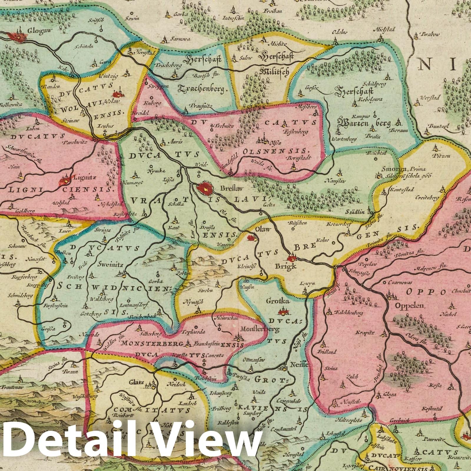 Silesia, 1665 - Historical Map Print from Blaeu's Atlas Maior
