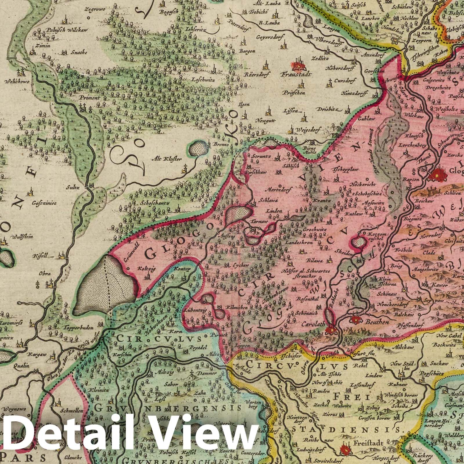 Silesia, 1665 - Historical Map Print from Blaeu's Atlas Maior