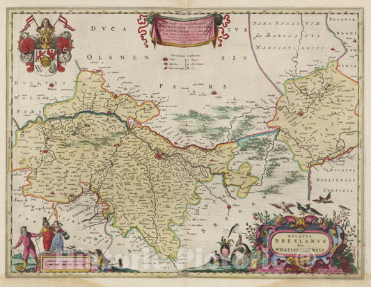 Historic Map : Dvcatvs Breslanvs sive Wratislaviensis, 1665 Atlas - Vintage Wall Art