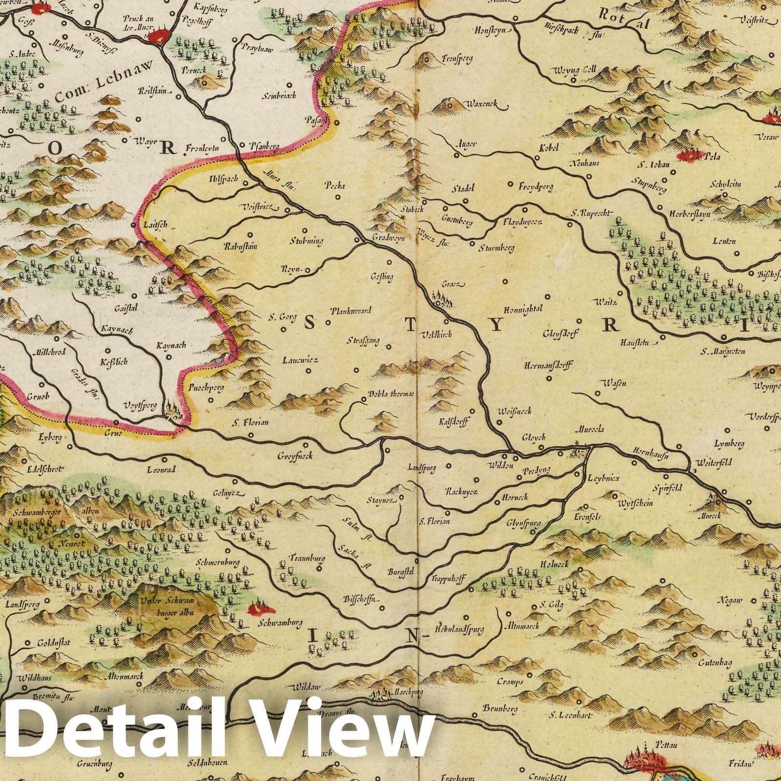 Styria, 1665 - Historical Map Print from Blaeu's Atlas Maior