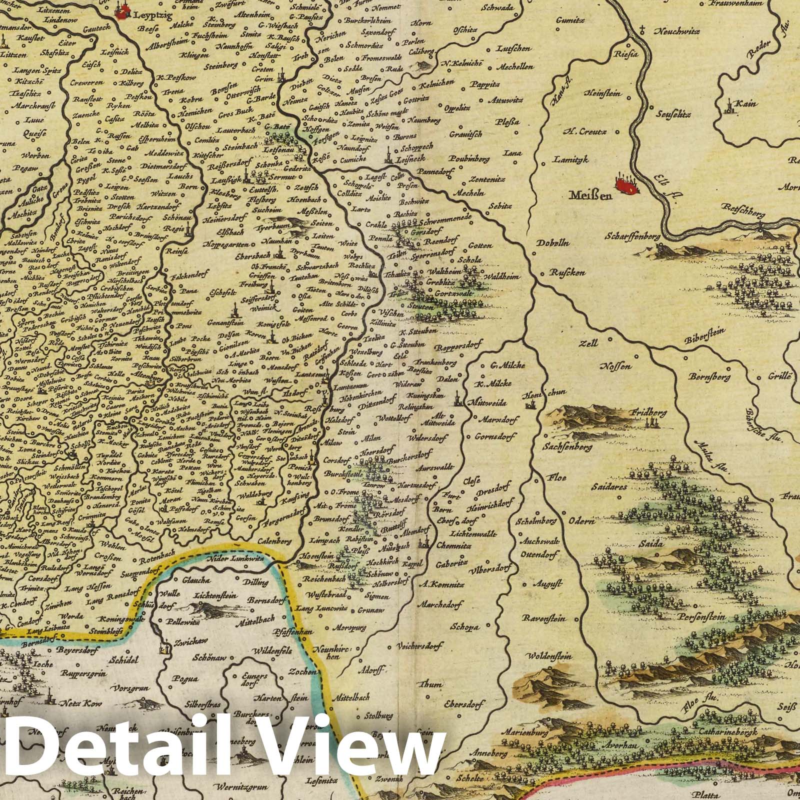 Meissen, 1665 - Historical Map Print from Blaeu's Atlas Maior