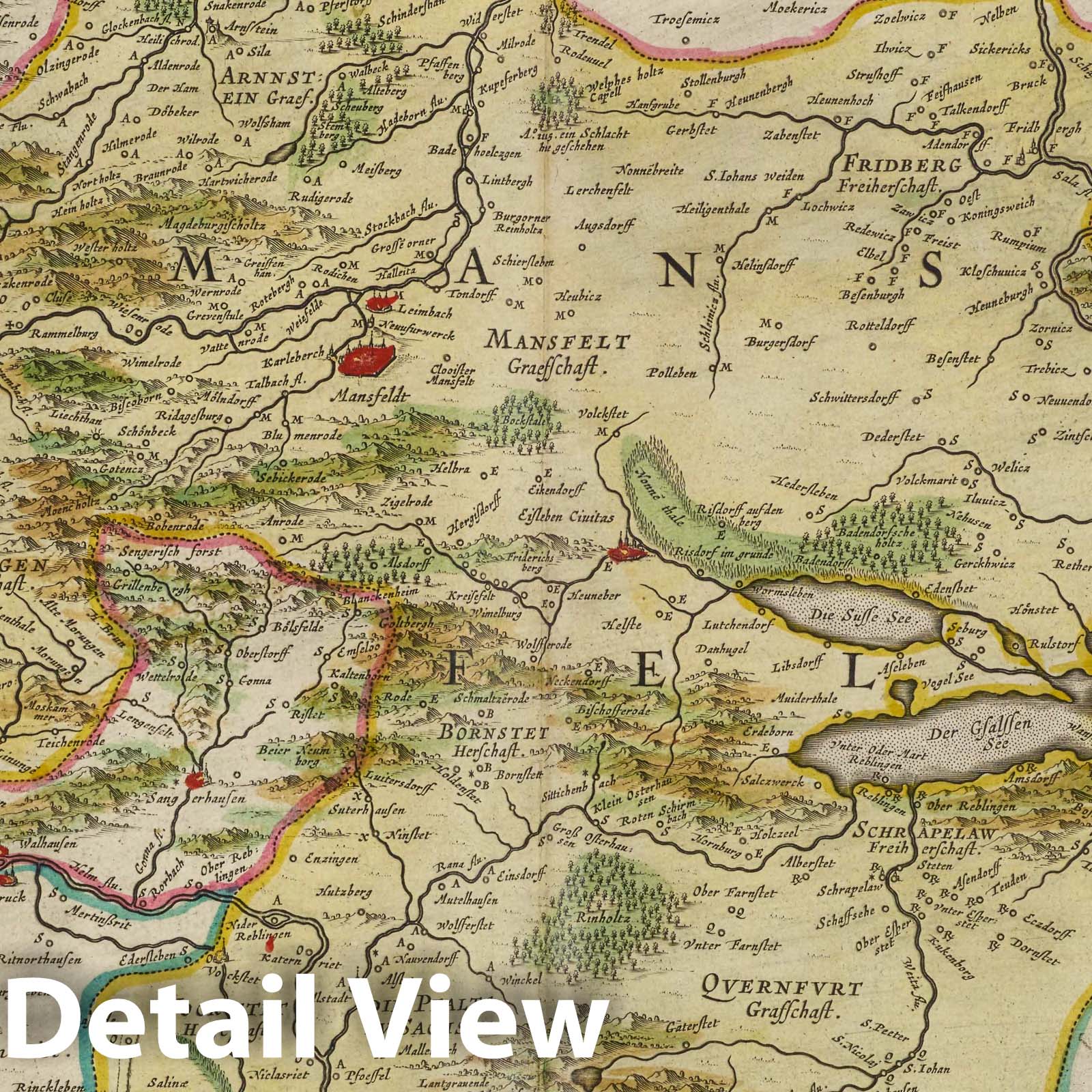 Mansfeld, 1665 - Historical Map Print